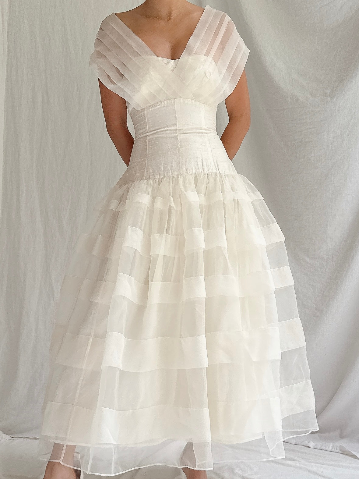 Vintage Silk & Organza Dress - S