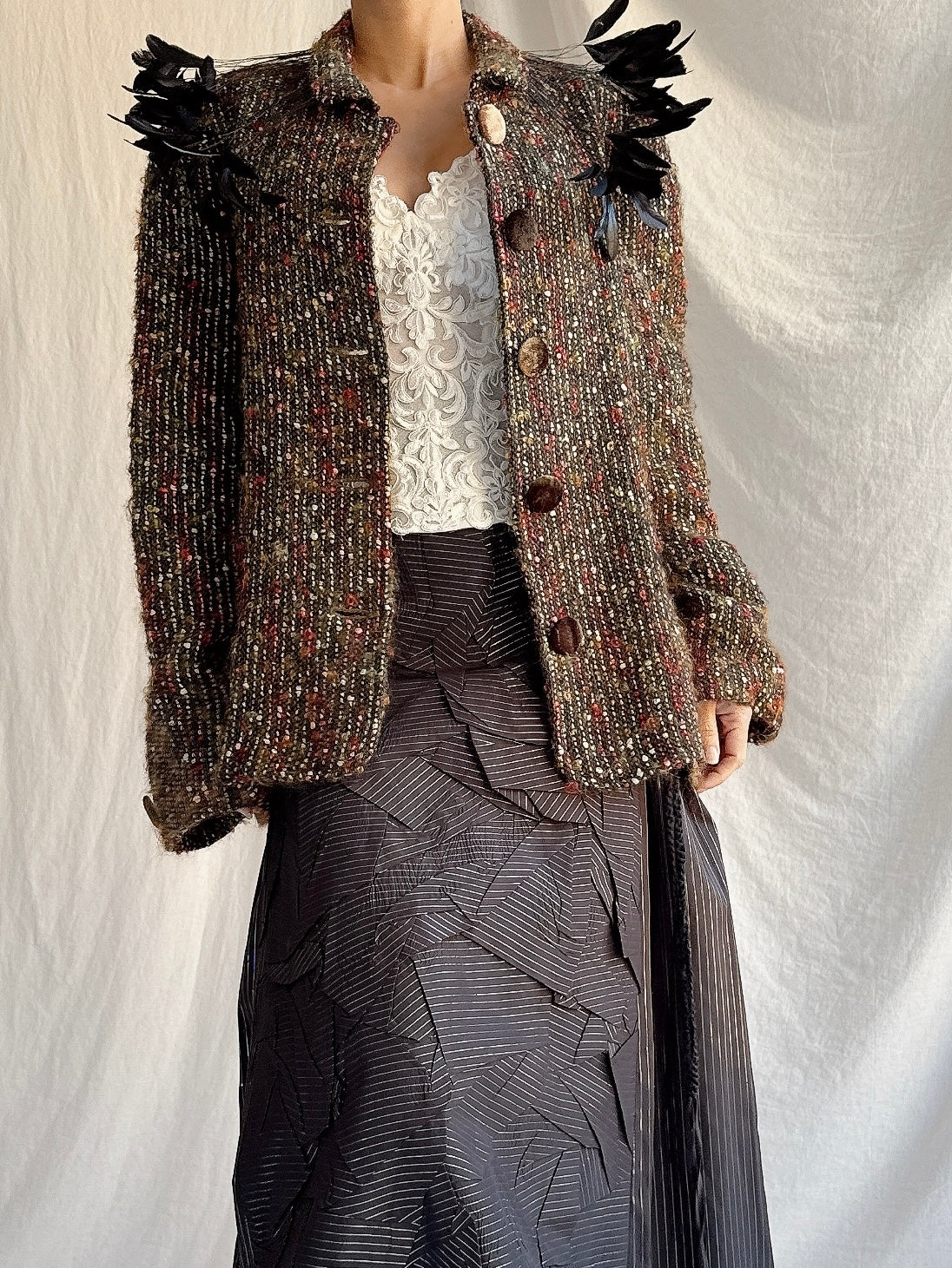 Vintage Baelo Claudia Tweed Jacket - M