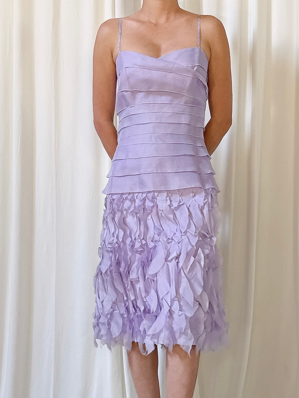 Vintage Lilac Silk Organza Dress - US 6