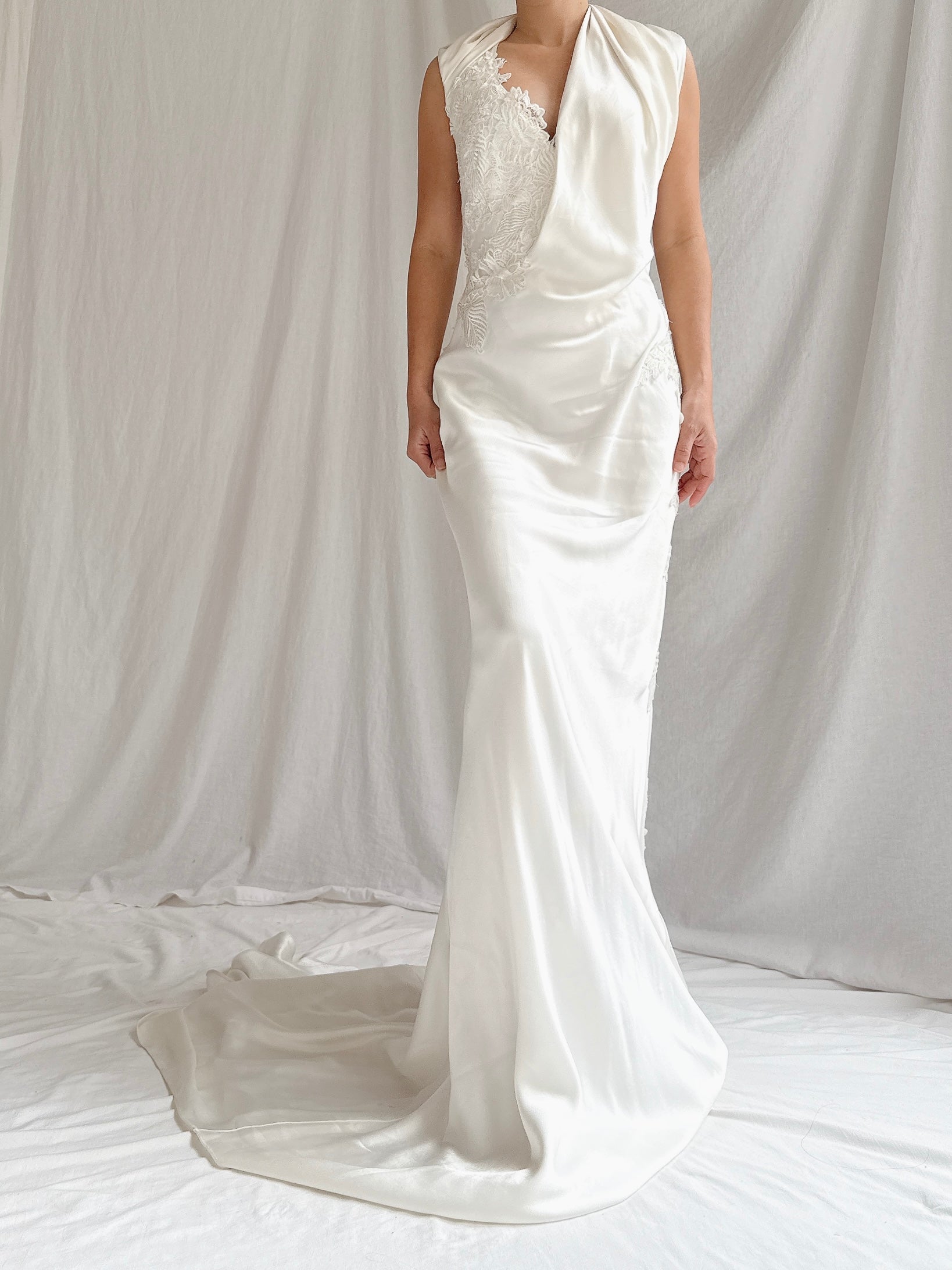 Vintage David Felden UK Satin Gown - M