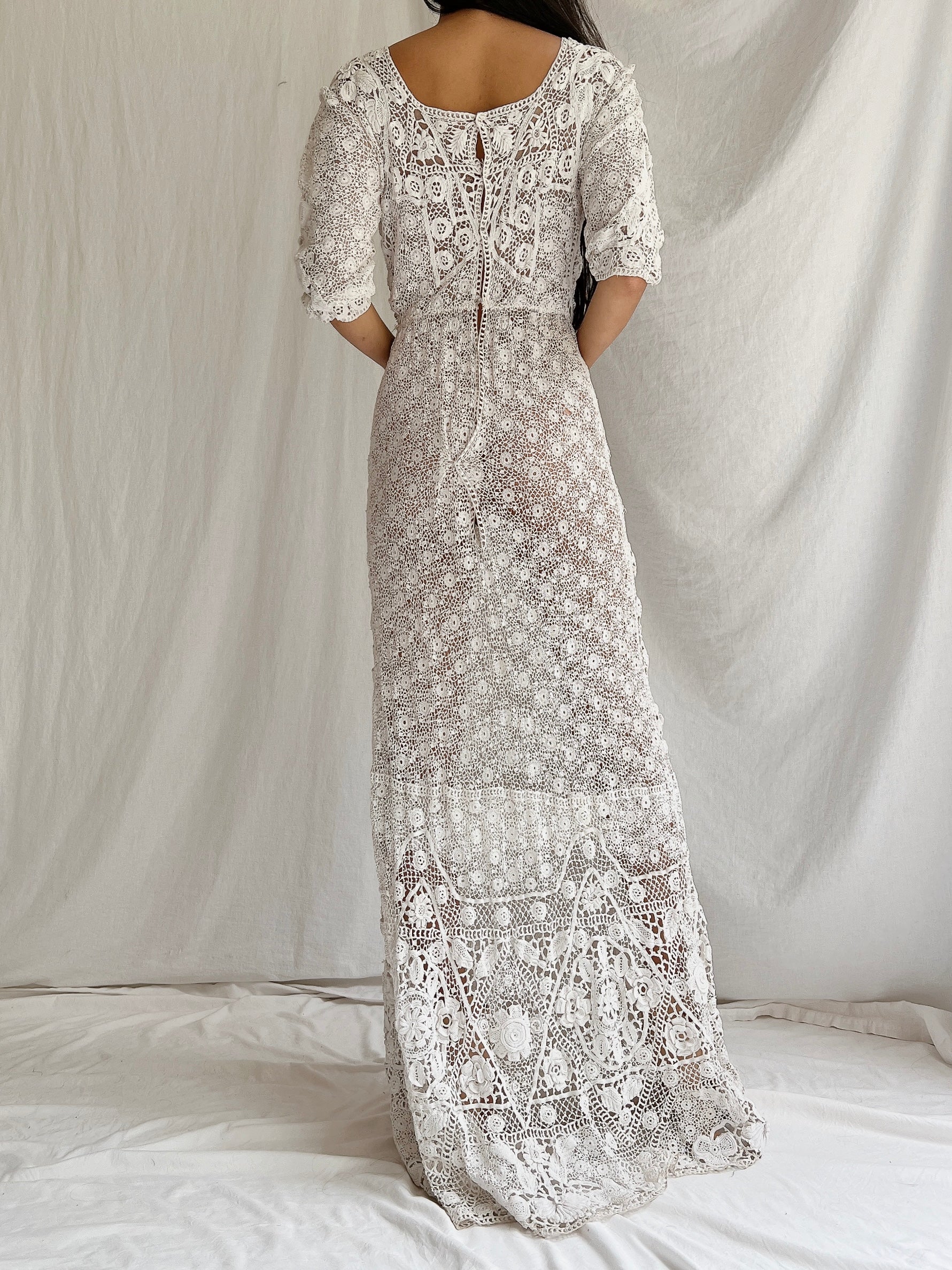 Antique Irish Lace Gown - S