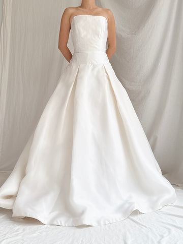 1990s Lazaro Mikado Silk Gown - S/6