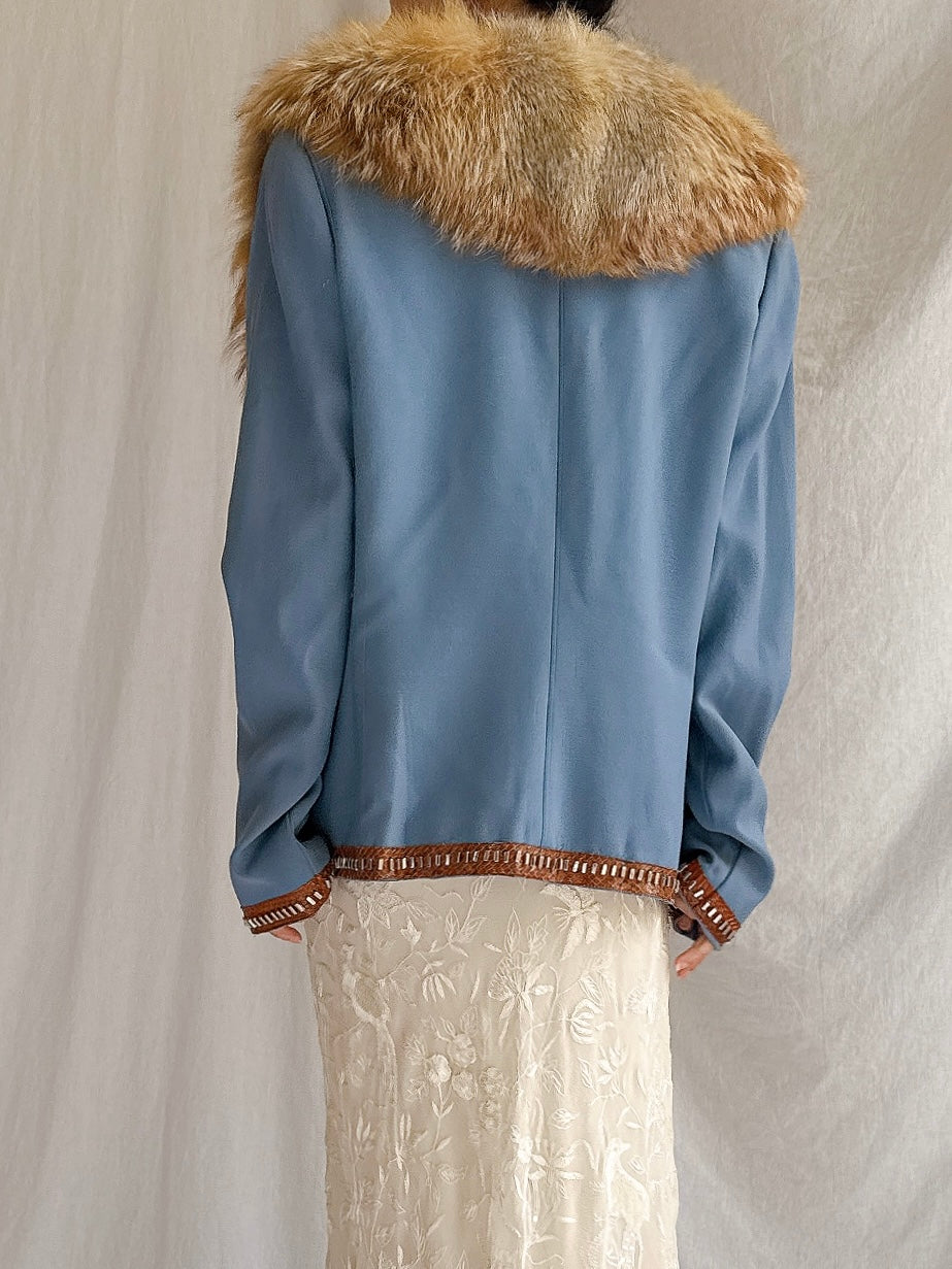 Vintage Gai Mattiolo Fox Fur Collar Jacket - M/L IT46