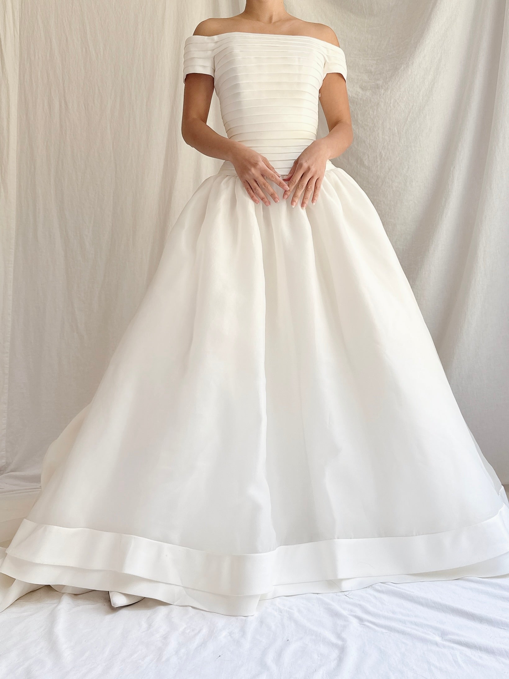Vintage Organza and Satin Gown - XS