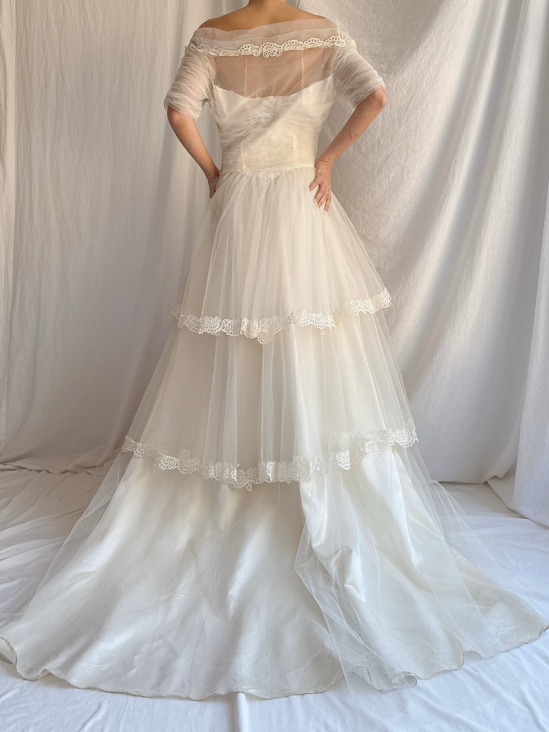 1950s Tiered Tulle Gown - XS/S