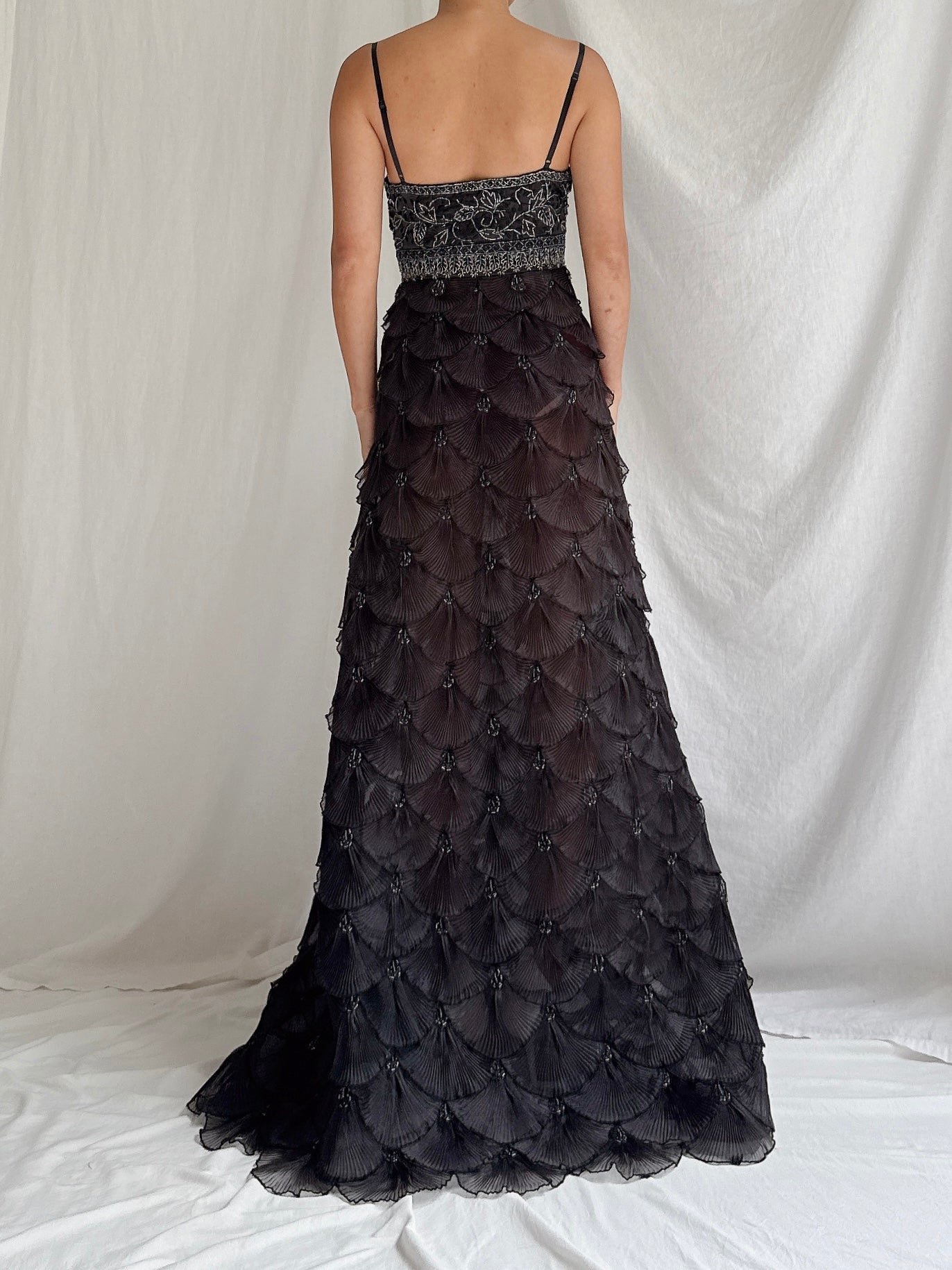 Vintage Scalloped Organza Dress - S