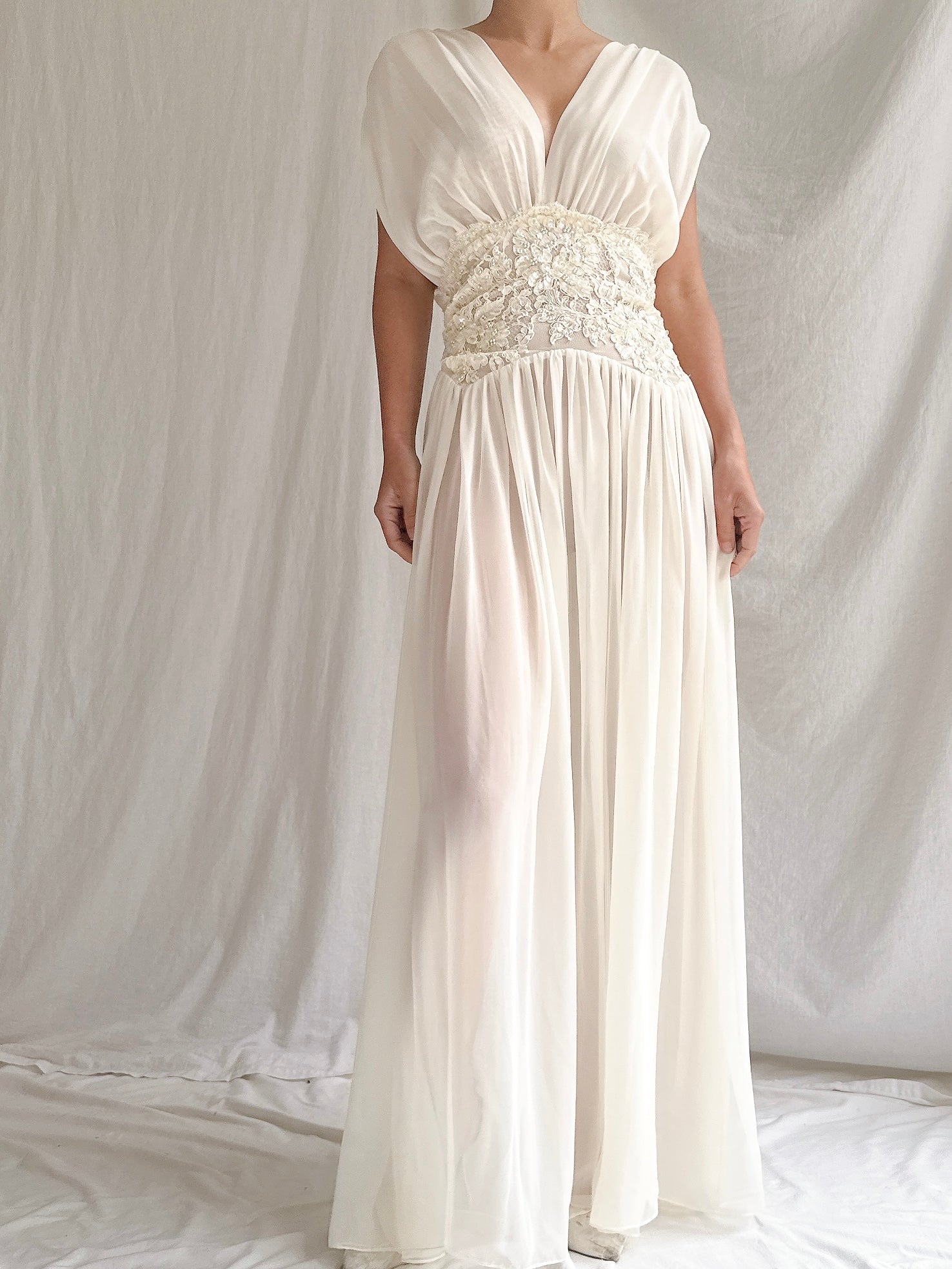 Vintage Chiffon Slip Dress - S/M