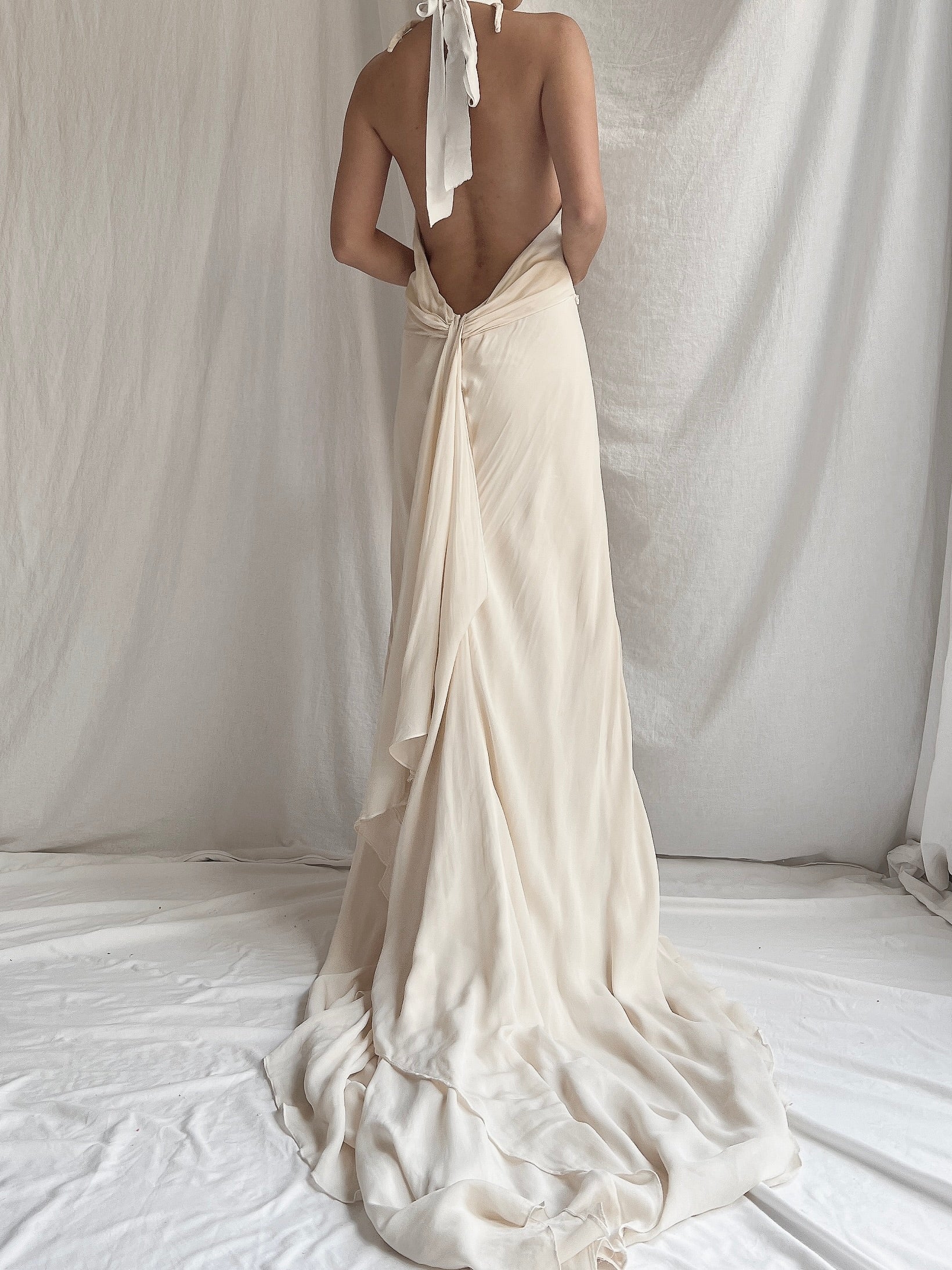 Vintage Vera Wang Halter Silk Gown - S-L