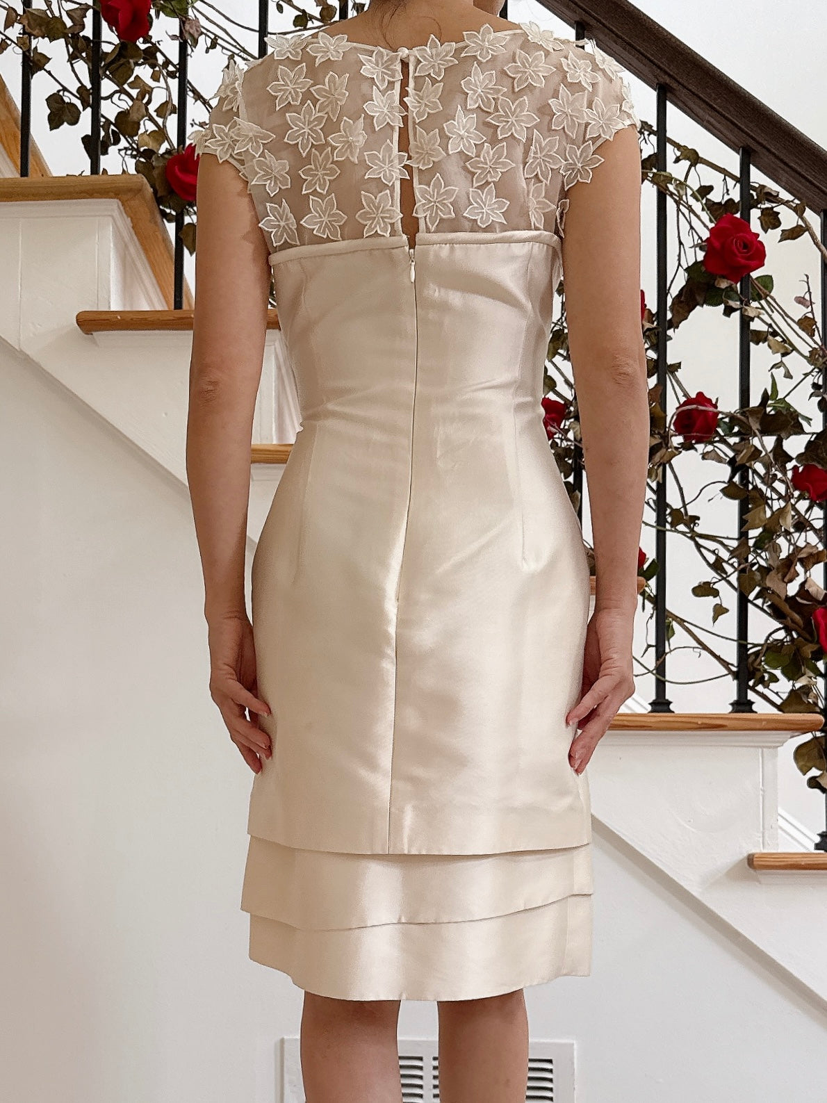 Vintage Silk and Cotton Cocktail Dress - IT 40/34B/28W/39H/34L