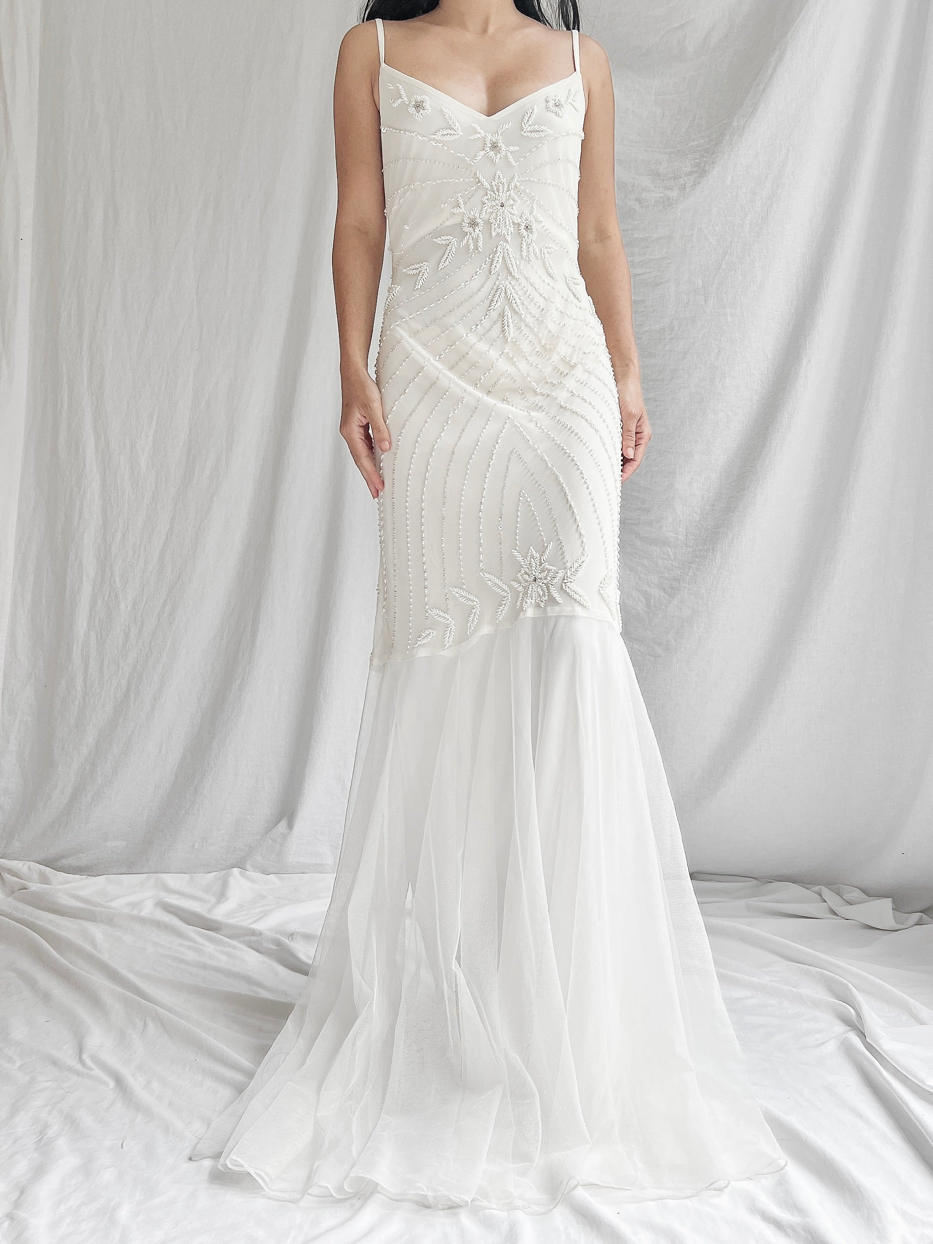 y2k wedding dress Y2K-inspired Vintage Dresses Y2K Tulle Beaded Dress -