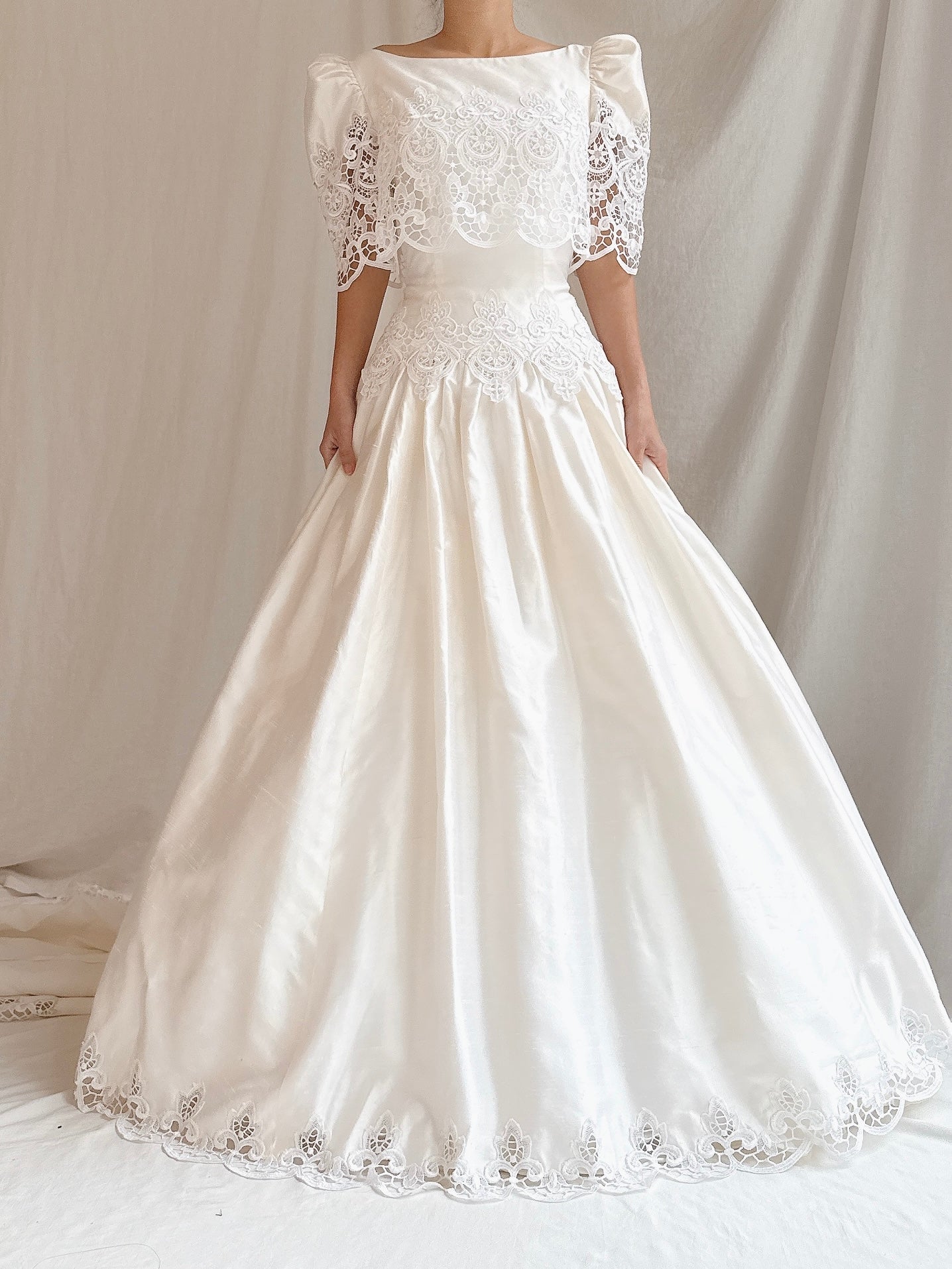 Vintage Silk Gaipure Lace Dress - S/6