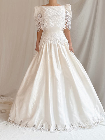 Vintage Silk Gaipure Lace Dress - S/6