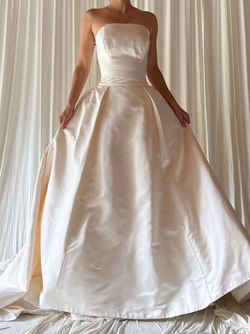 Vintage Strapless Silk Gown - XS/S