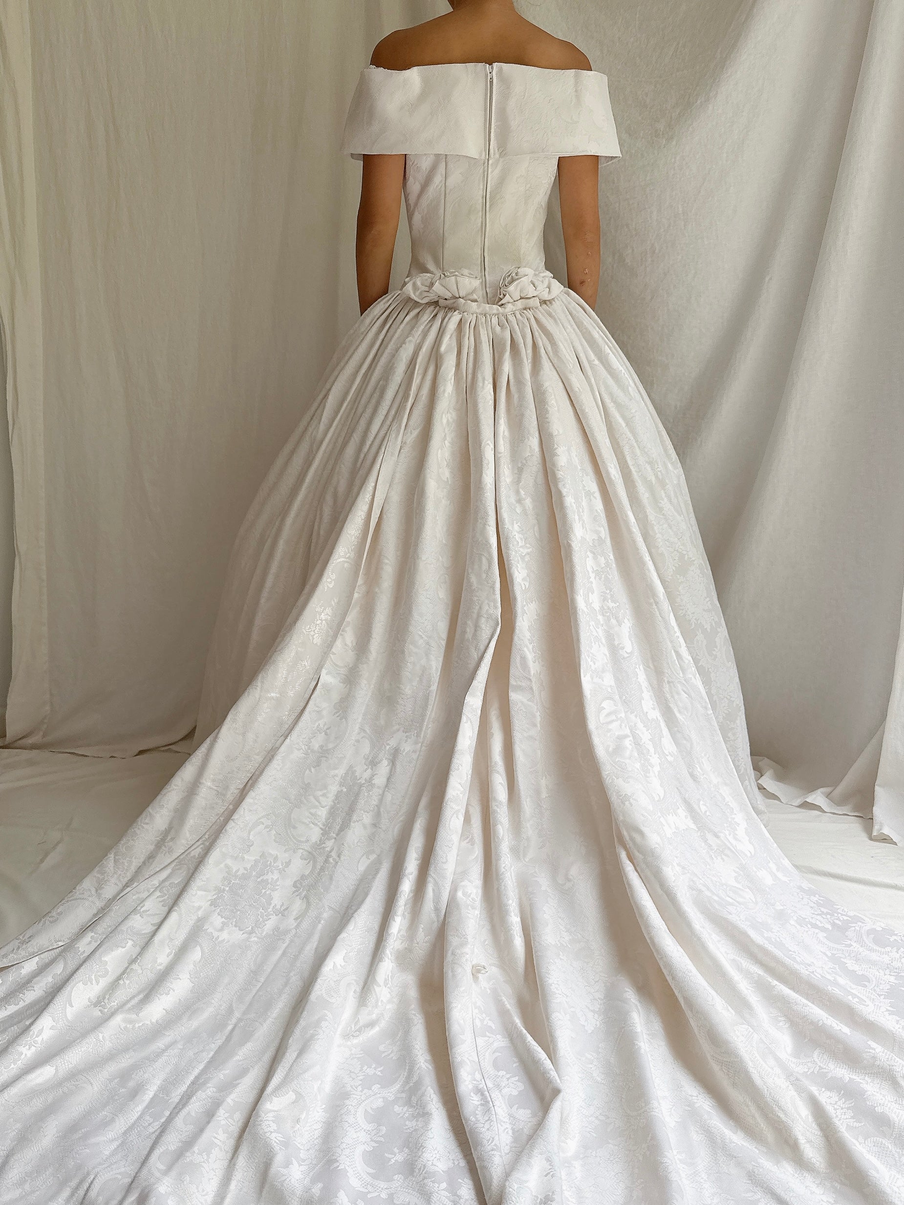 1980s Jessica McClintock Brocade Gown - S
