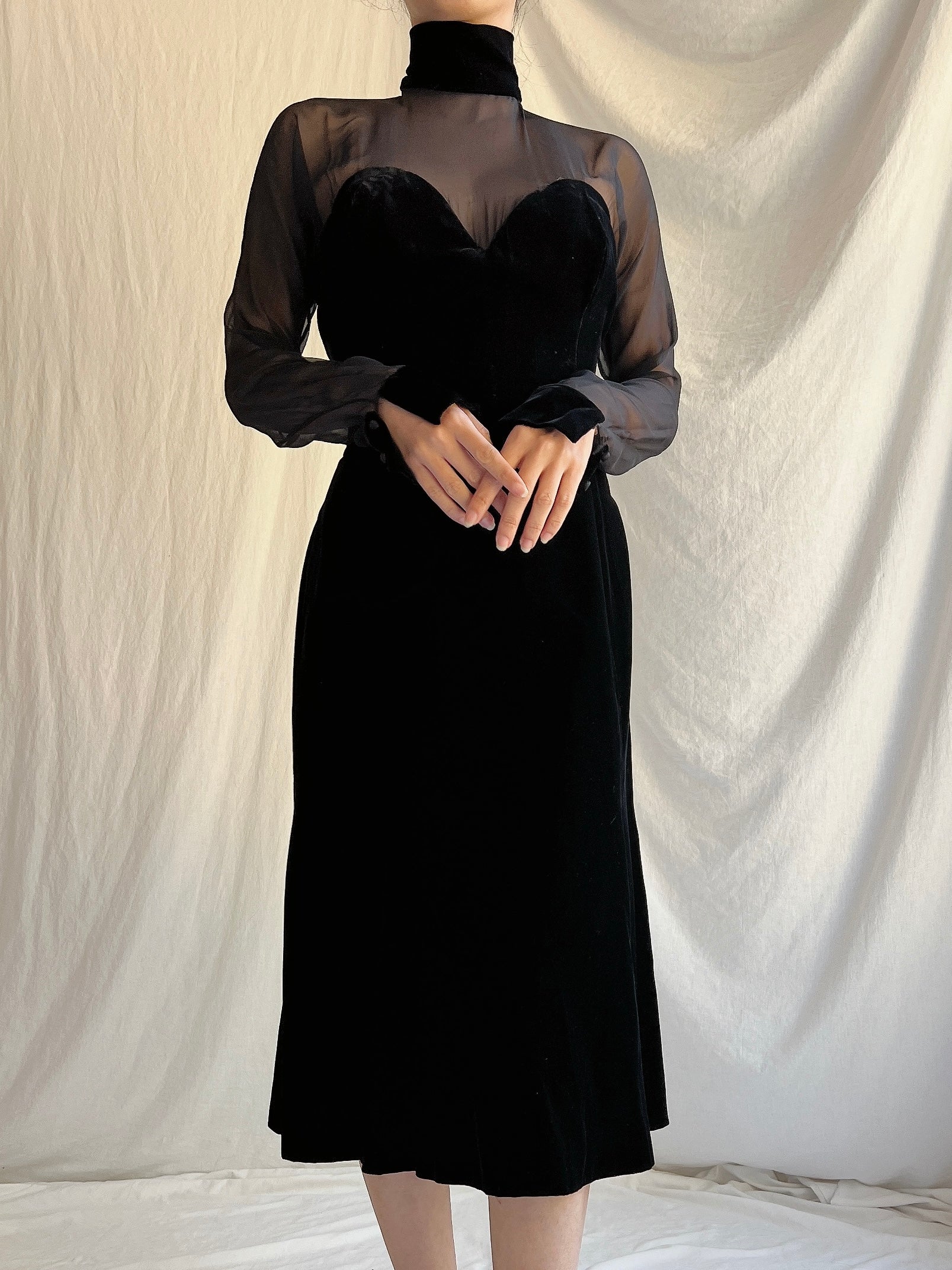 Vintage Oscar de la Renta Silk Velvet Dress - L