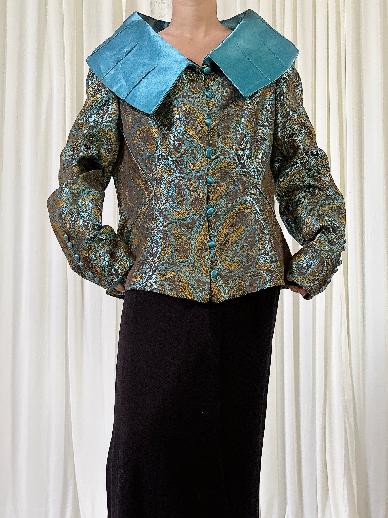 Vintage Equateur Teal Jacket - Size 44