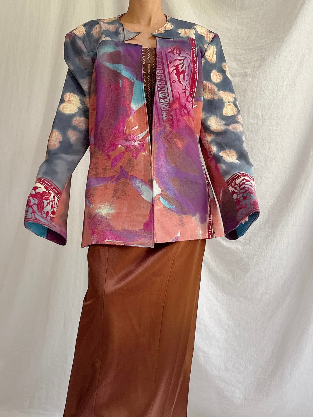 Vintage Emmanuelle Khanh  Abstract Jacket - M/L FR 44