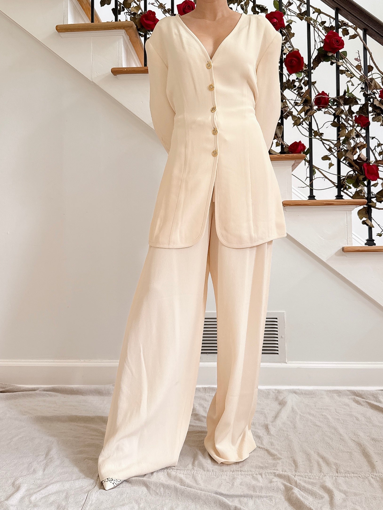 Vintage Escada Silk 2-Piece Set - FR 36