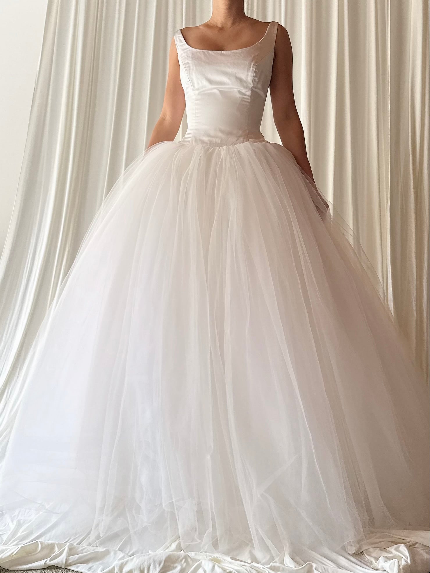 1990s Silk and Tulle Gown - M/6