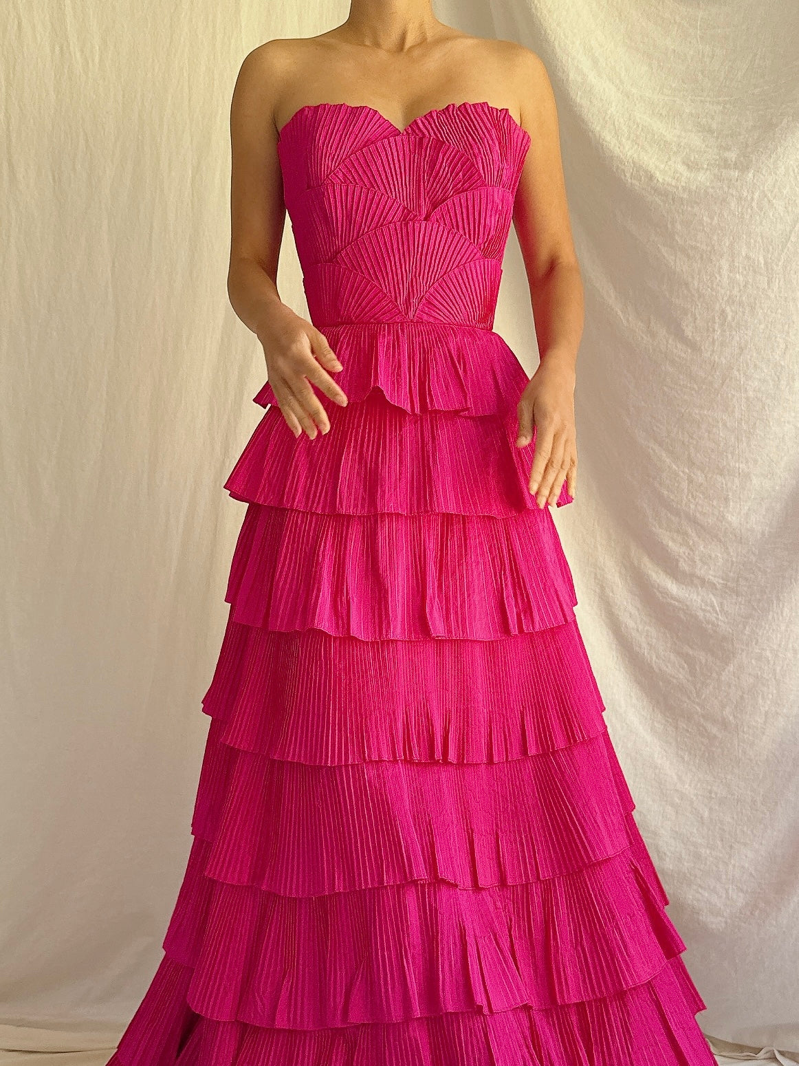 Vintage Saks 5th Ave Scalloped Silk Petal Dress - Size 4