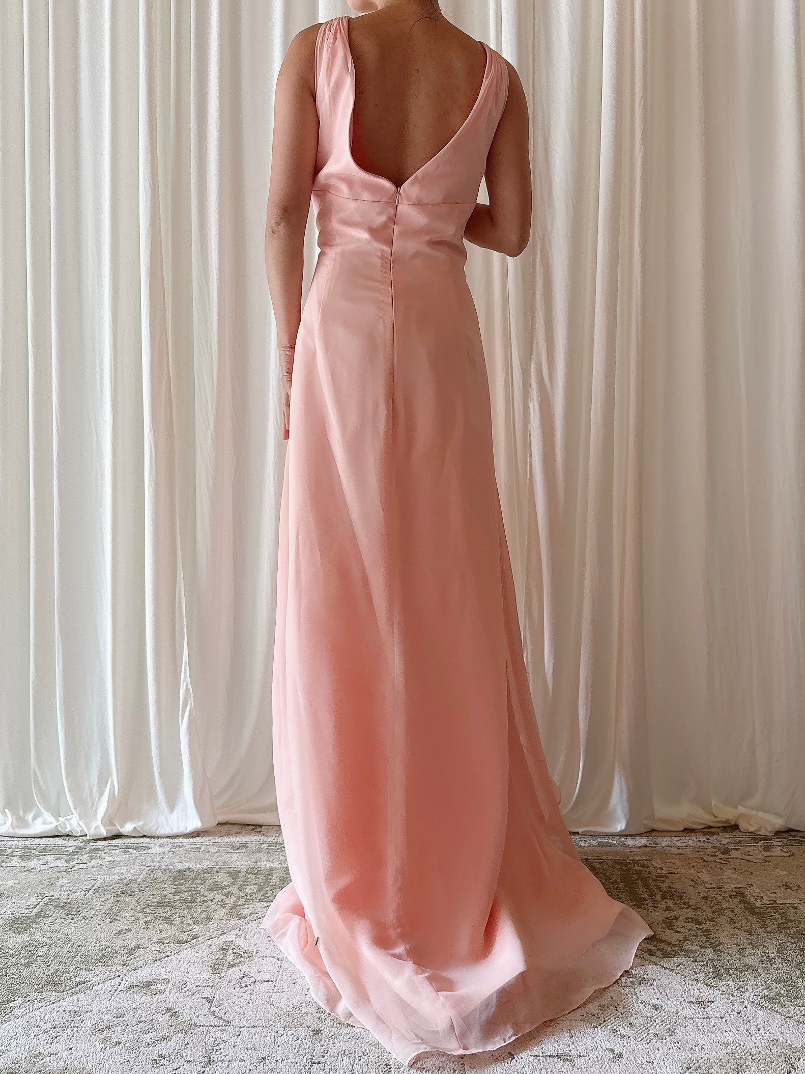 Vintage Jasz Couture Peach Chiffon Dress - 42B/32W