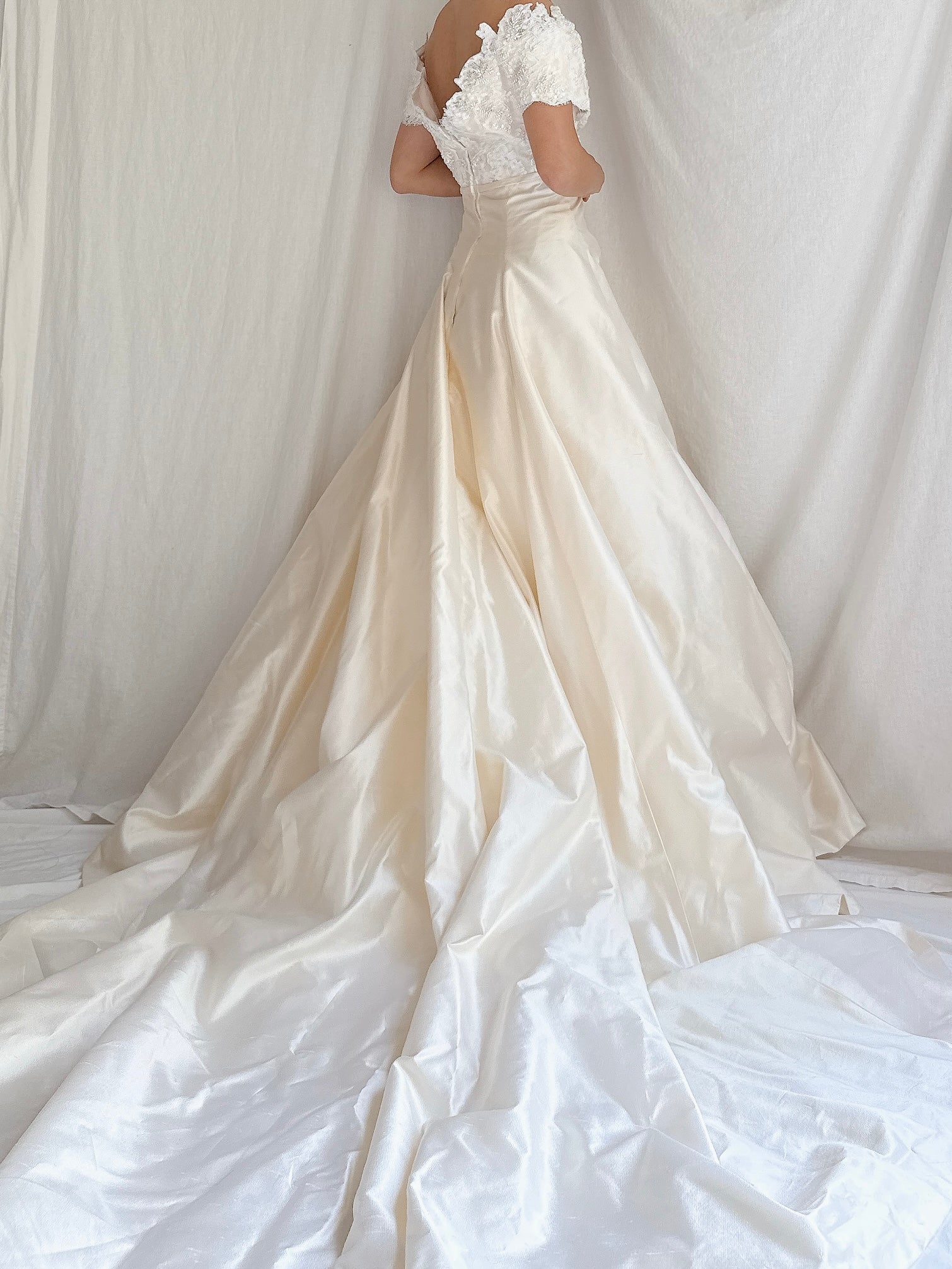 Vintage Marisa Silk and Lace Gown - S