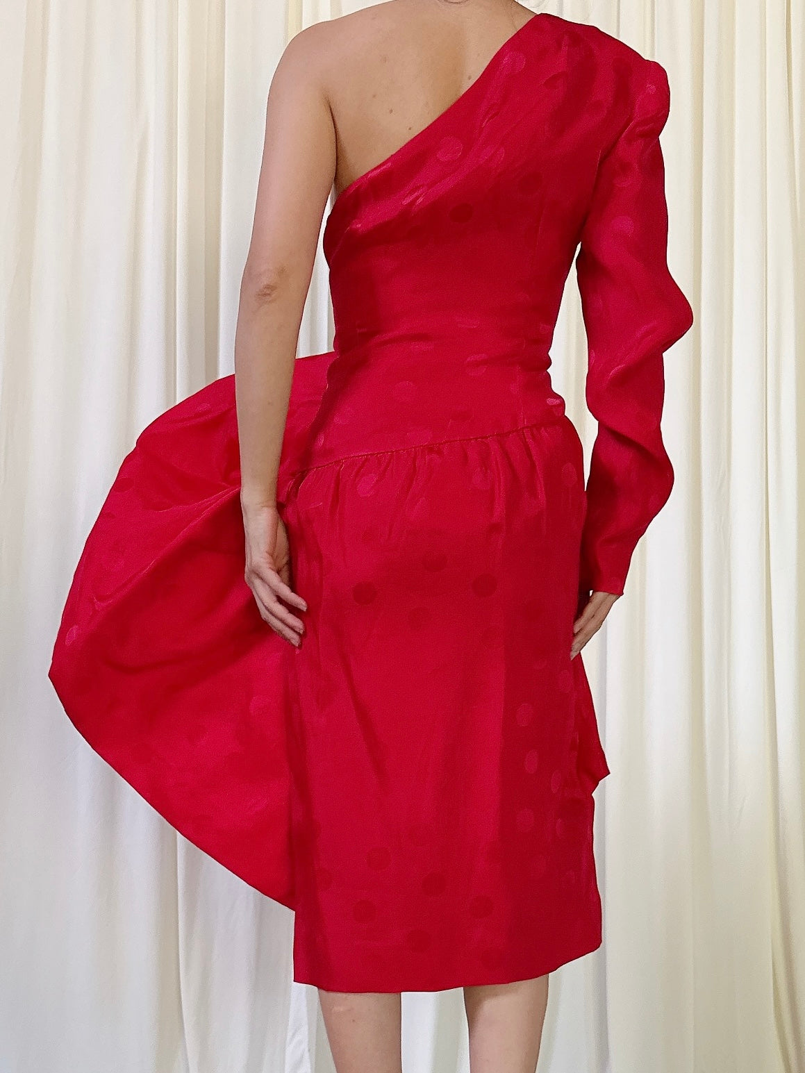 Vintage Fernando Pena Red Silk Dress - UK 10