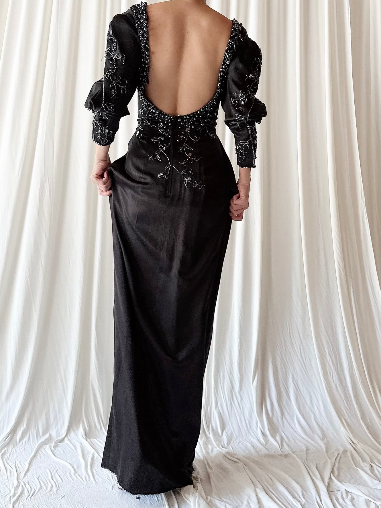 Vintage Pave Beverly Hills Silk Gown - Size 6