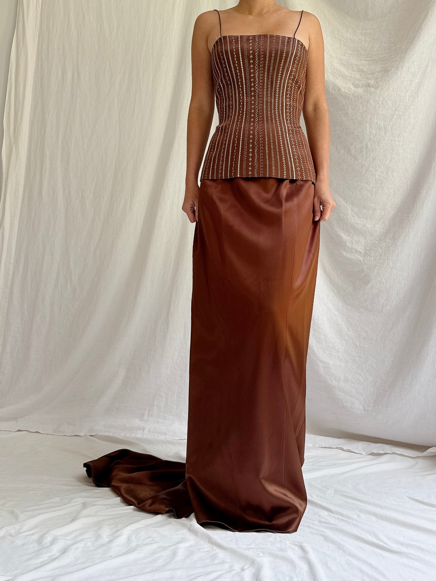 Vintage Alliage Paris 2-Piece Satin Set - S-M FR 38