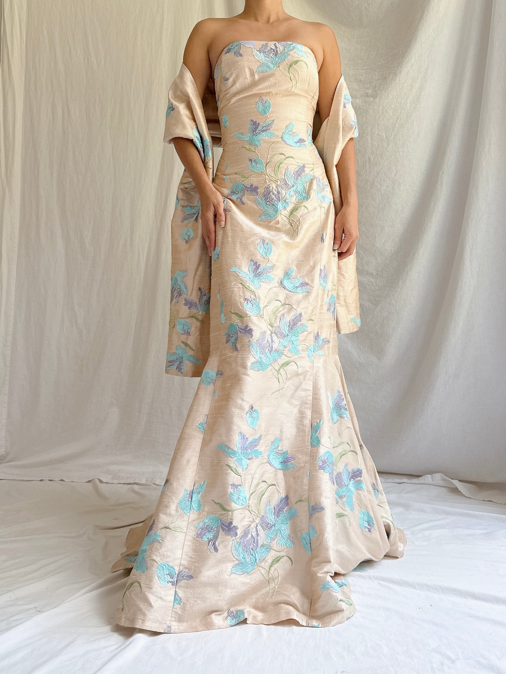Vintage Silk Paule Vasseur 2-Piece Set - M