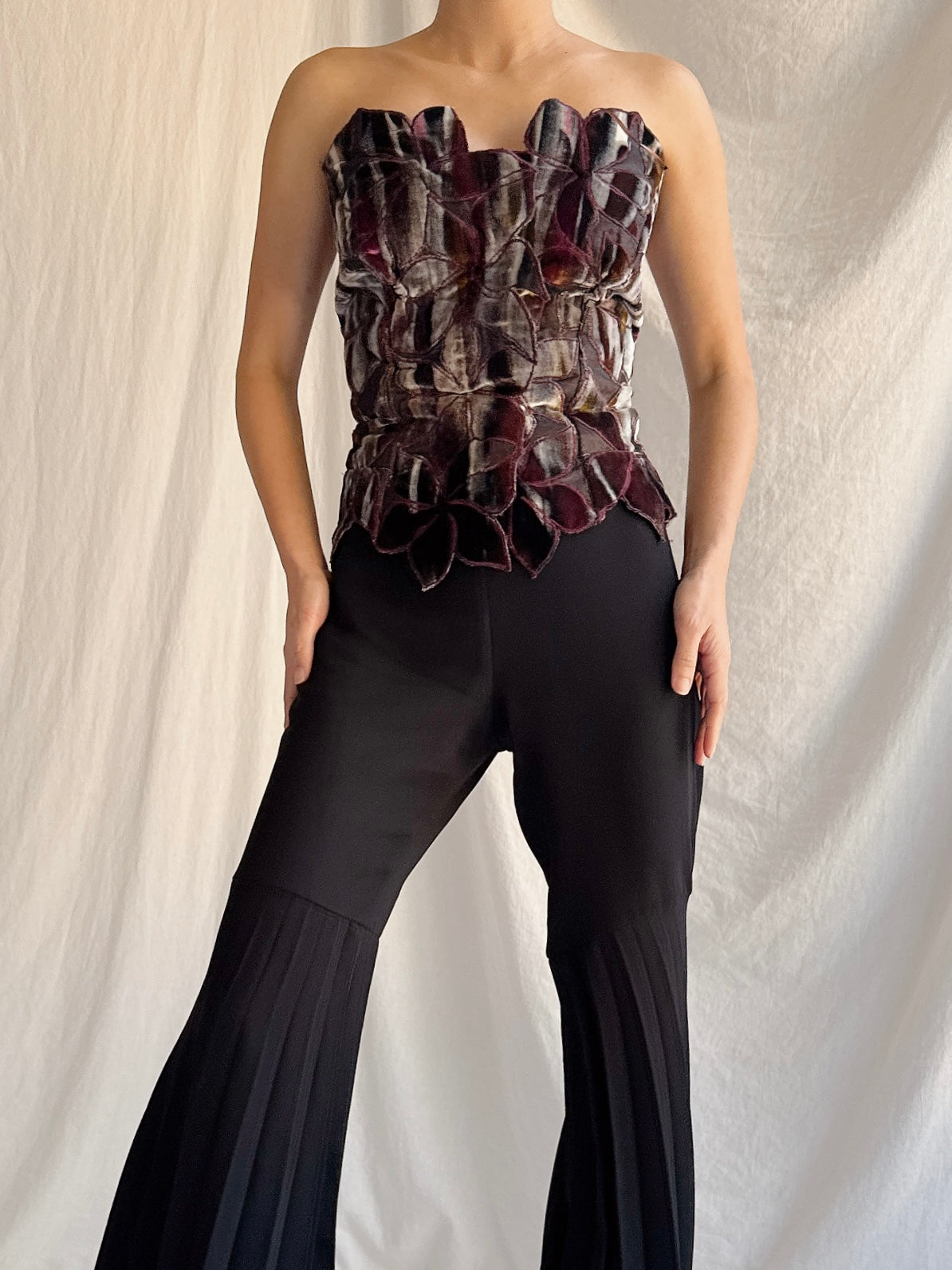 Vintage House of Delphine Silk Painted Velvet Top - M/44