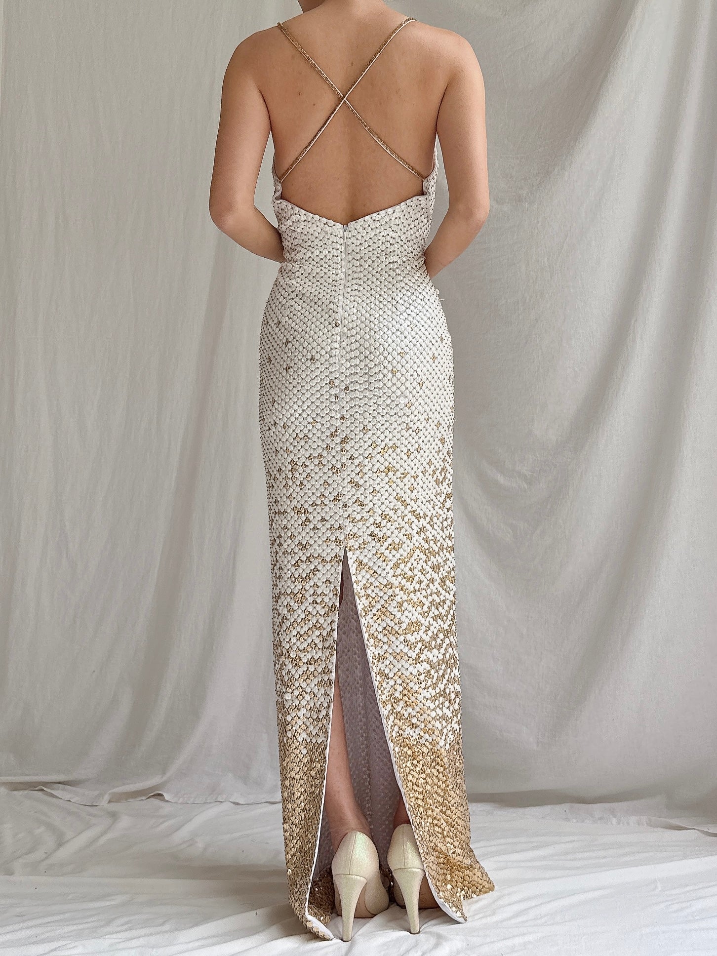 Vintage Graduated Sequins Dress - S