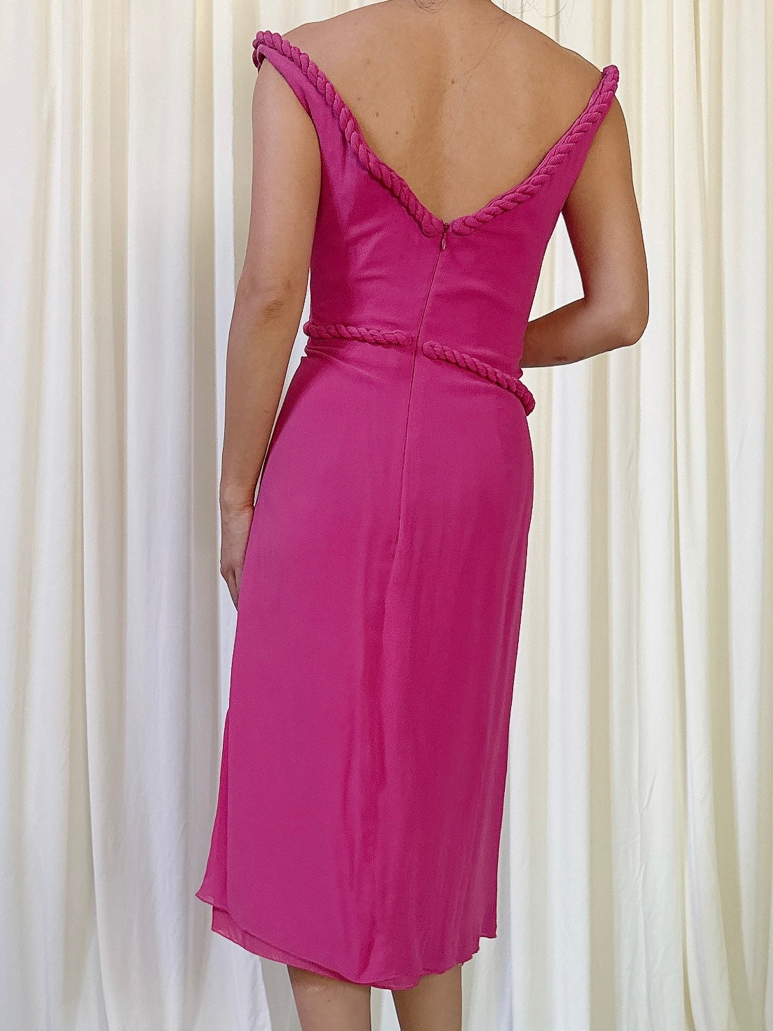 Vintage Pink Silk Short Dress - M/L 8
