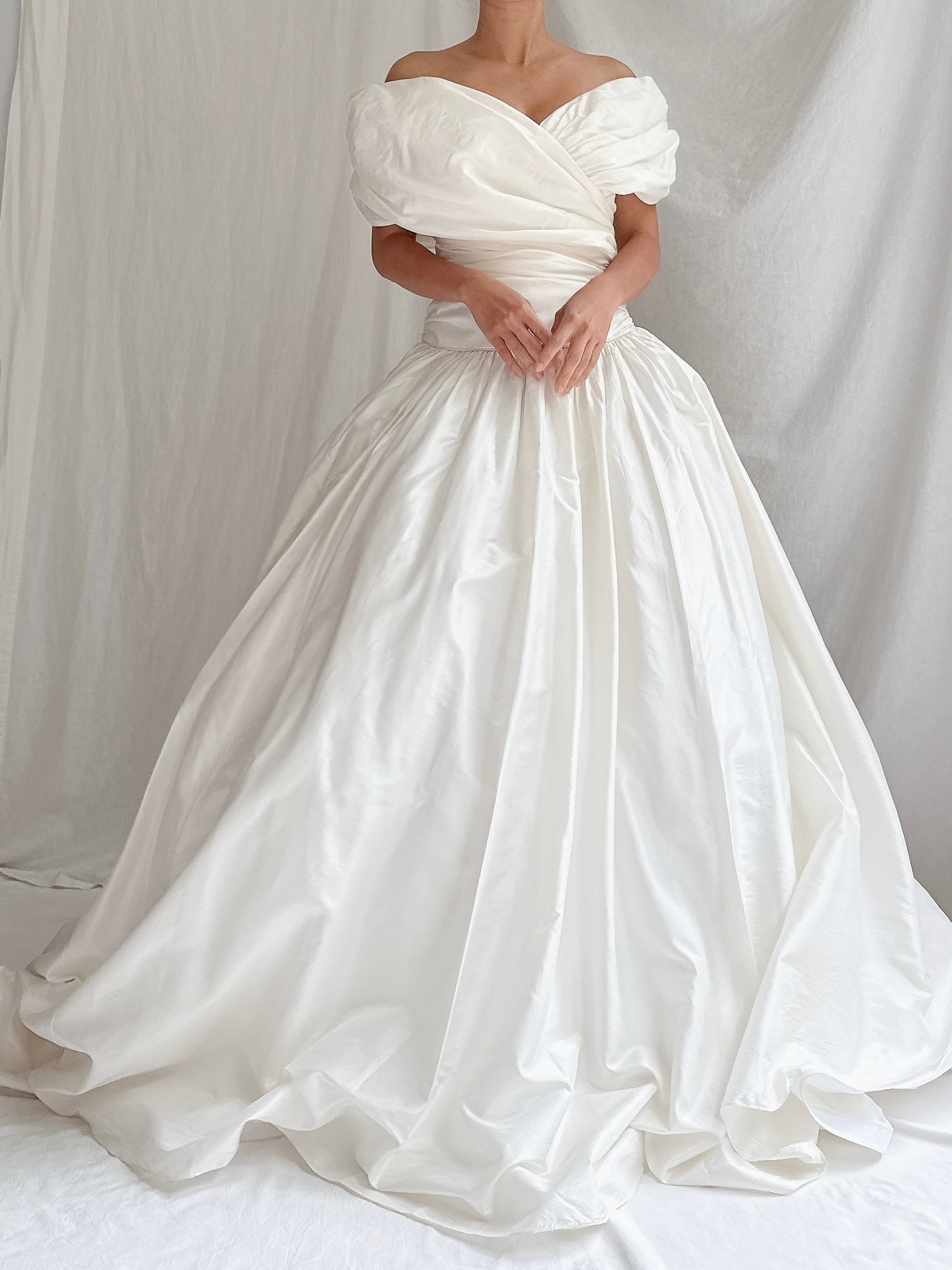 Vintage Marisa Silk Draped Collar Gown - S/4