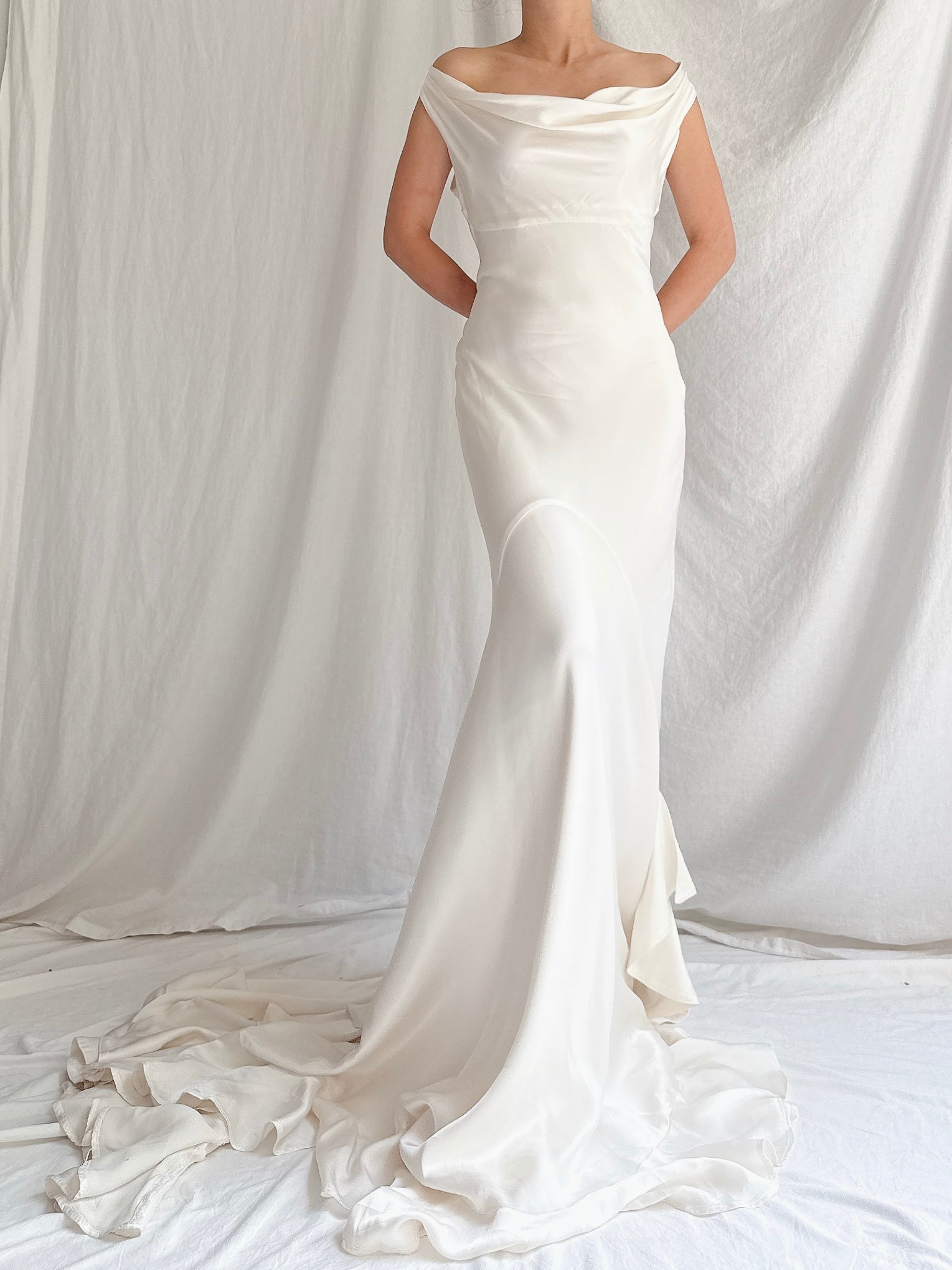 00 Silky Satin Bias Cut Gown - S-M