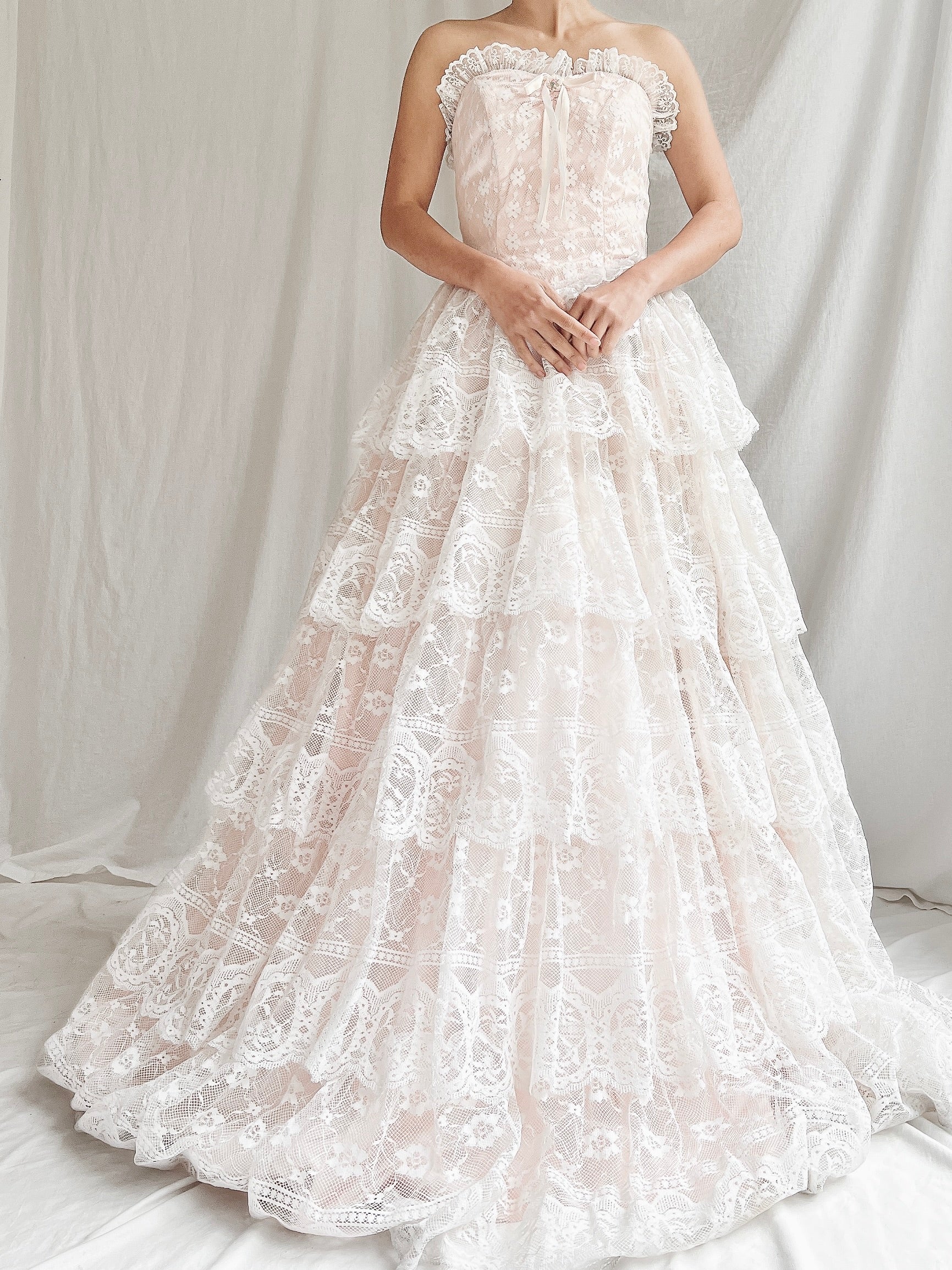 Vintage Tiered Lace Dress - S | G O S S A M E R Vintage Tiered Lace Dress - S | G O S S A M E R