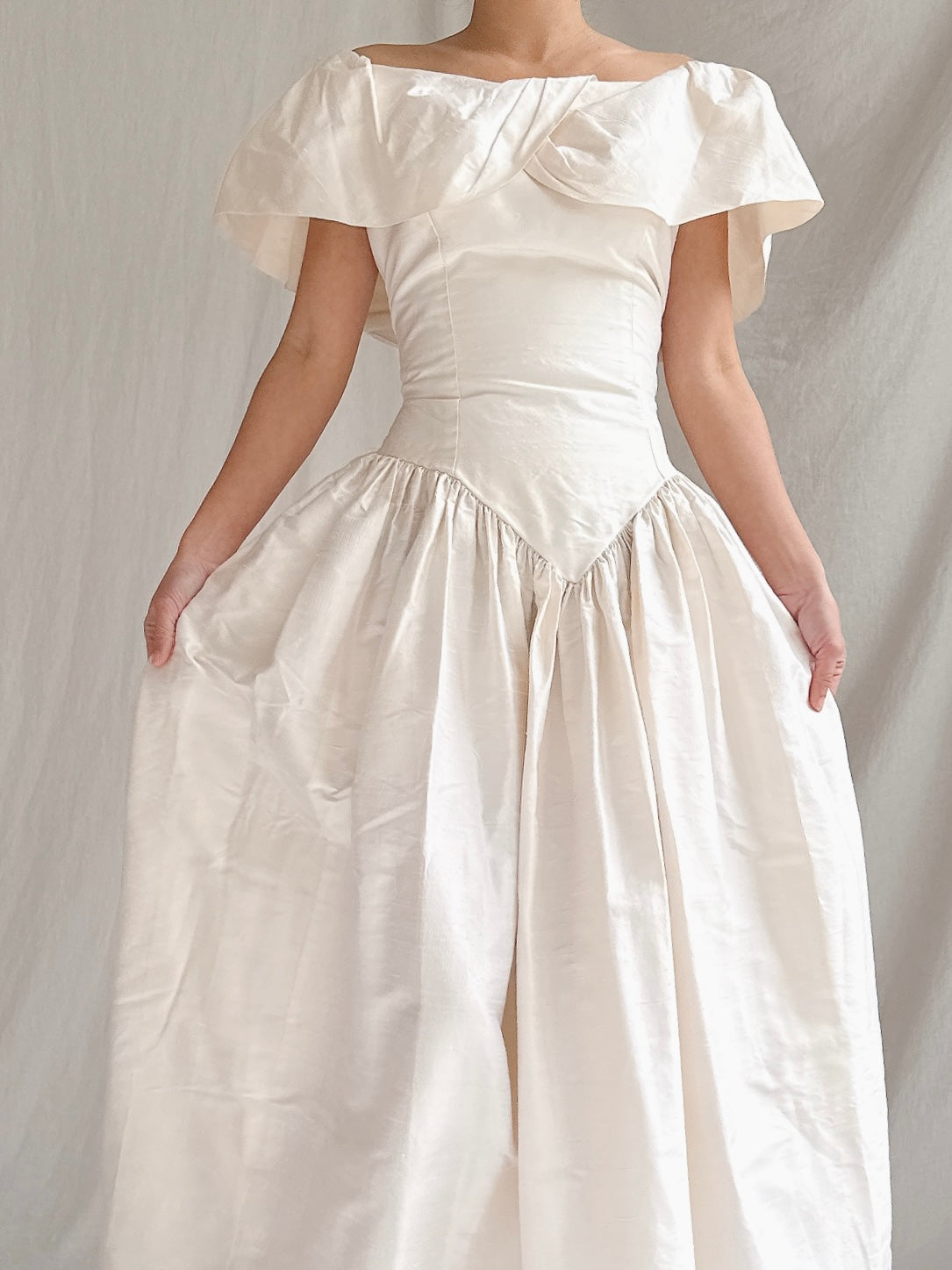 Vintage Basque Raw Silk Dress - M/L