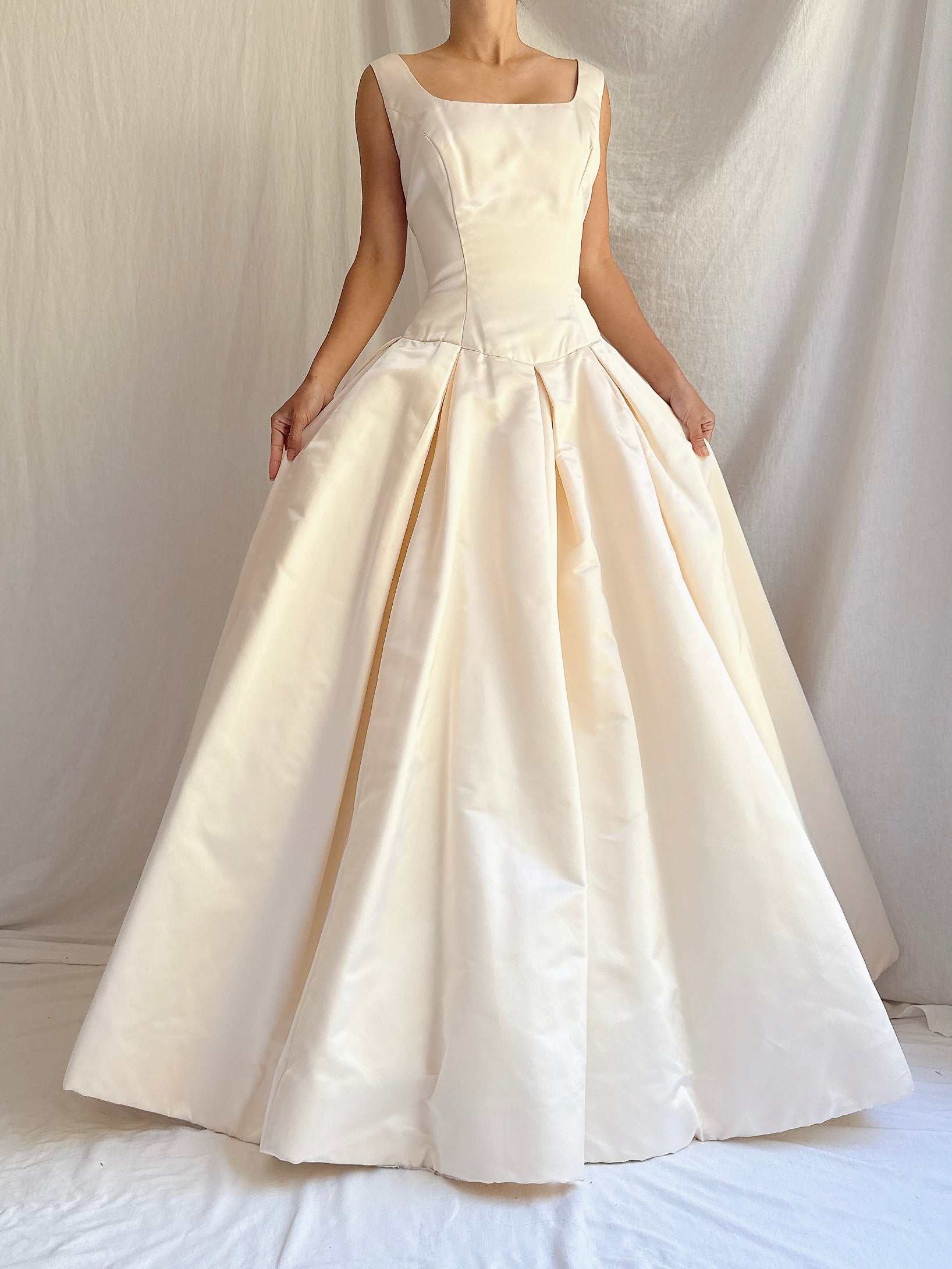 Square Neck Silk 2 Piece Gown - Size 10