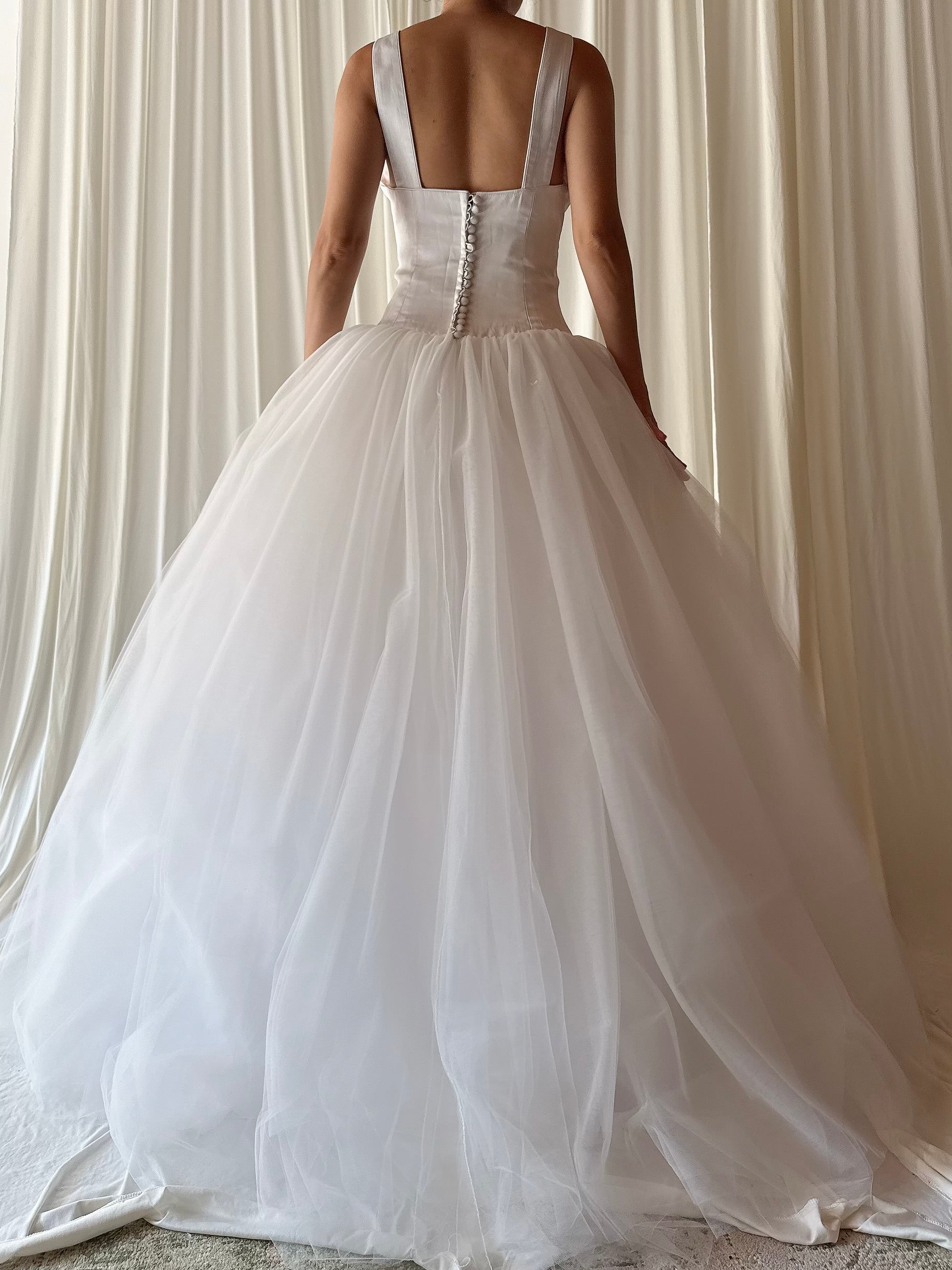 1990s Silk and Tulle Gown - S/M