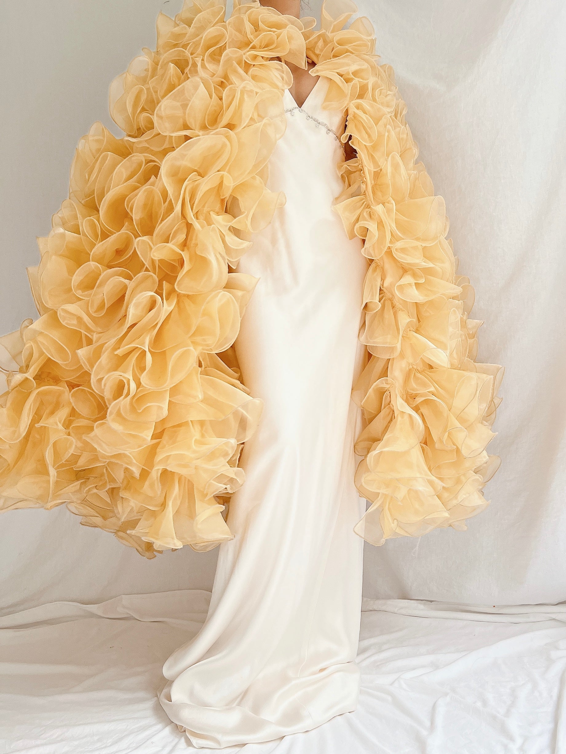 Yellow Ruffle Cape - OSFM