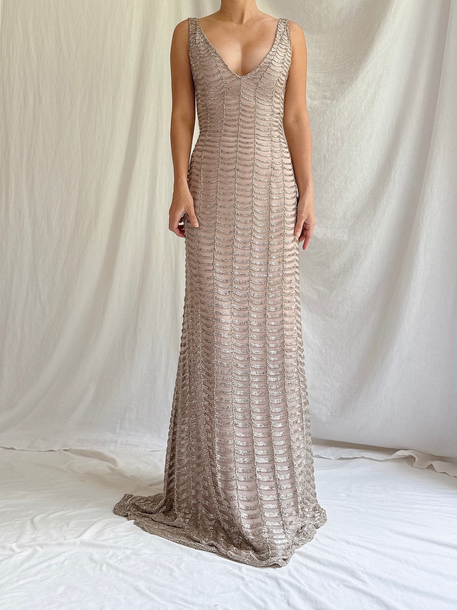 Vintage Naeem Khan Silk Beaded Gown - M/6/8