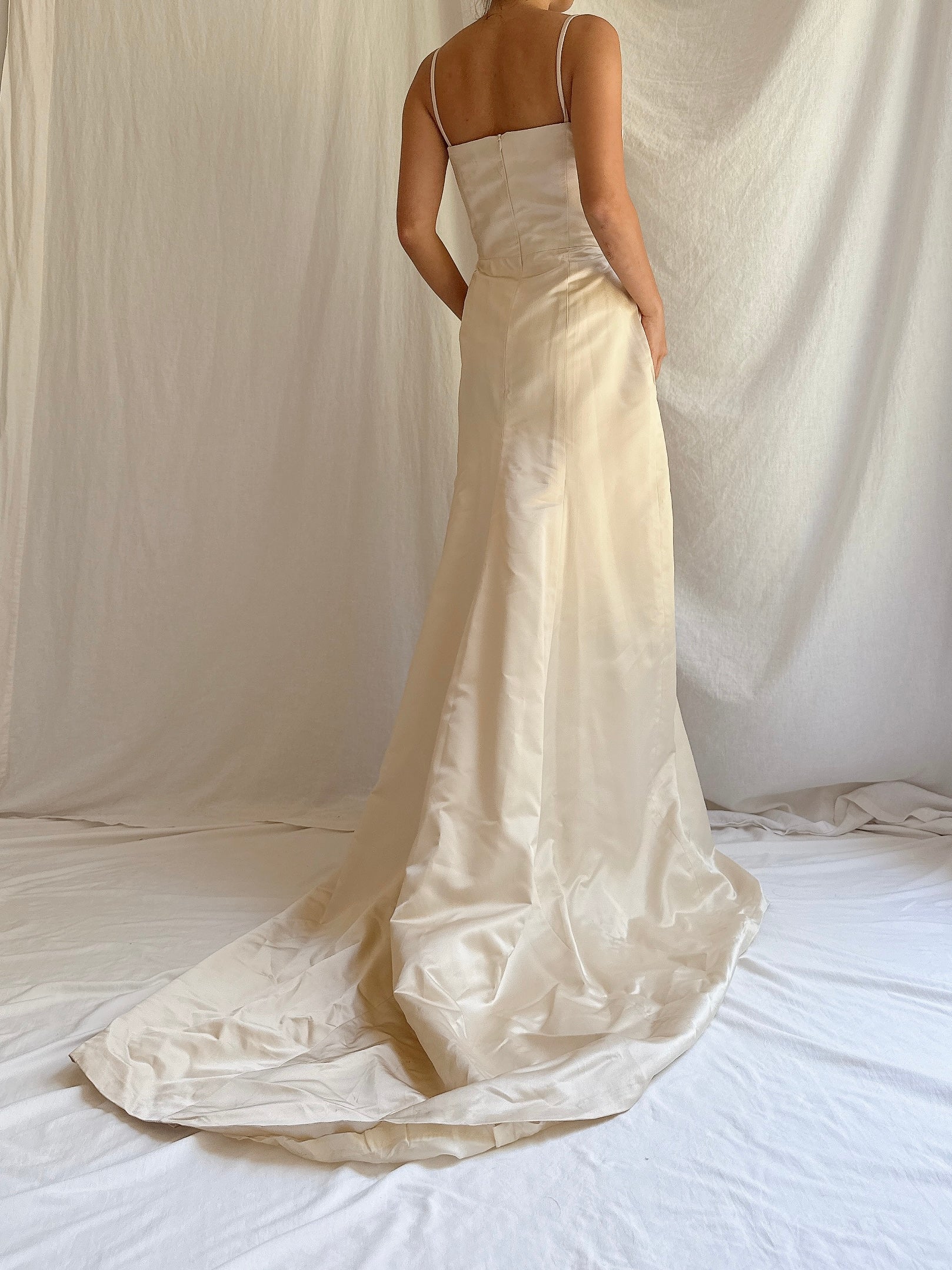 Vintage Peter Soronen Champagne Silk Charmeuse Gown - XS/2