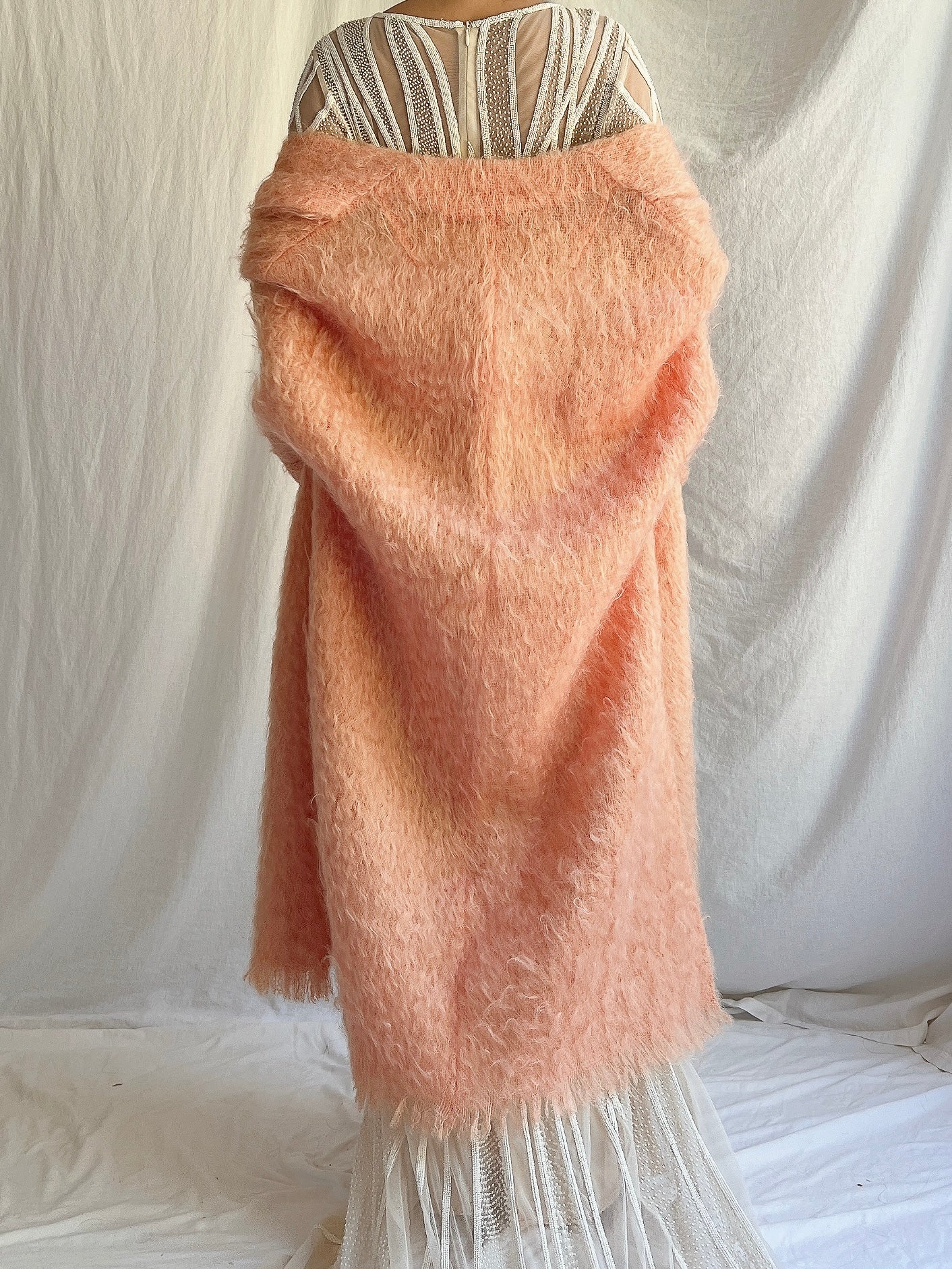 1950s Sherbet Mohair Coat - M