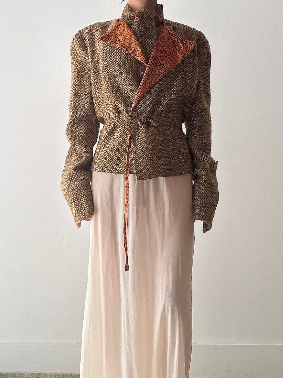 Vintage Carven Paris Silk Tweed Jacket - FR 44
