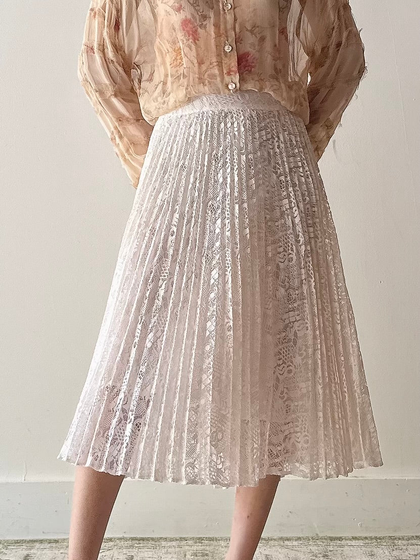 Vintage Gio Mattiolo Silk Lace Skirt - L