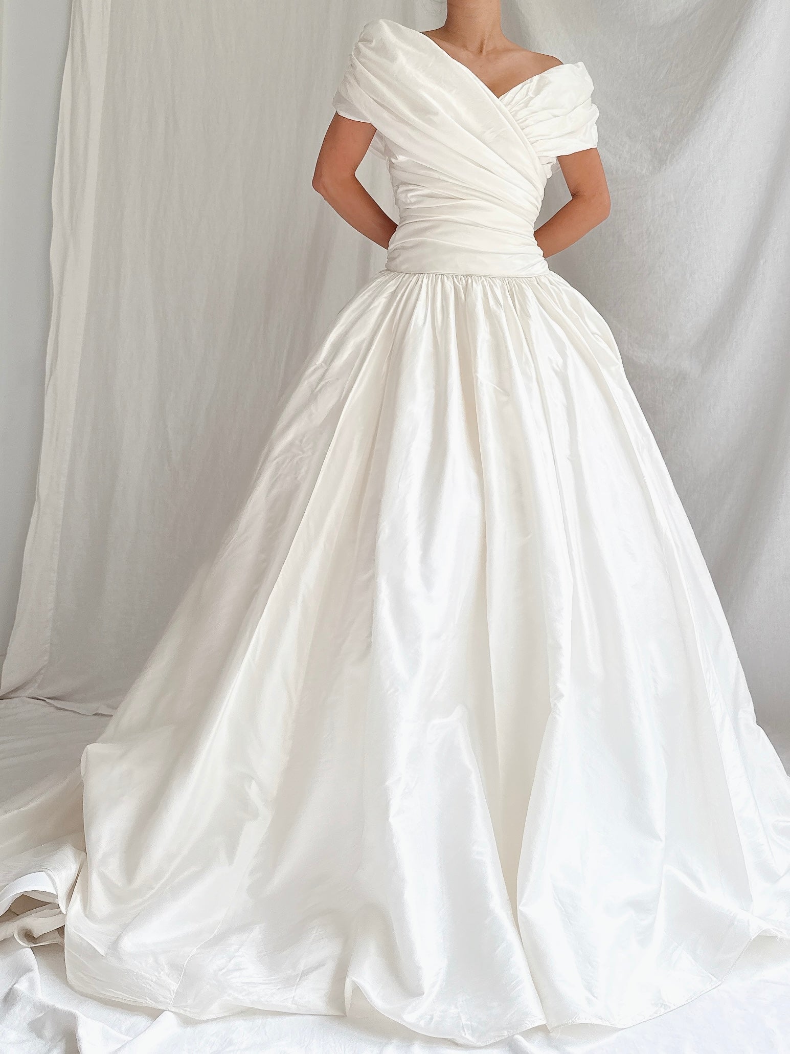 Vintage Marisa Silk Draped Collar Gown - S/4
