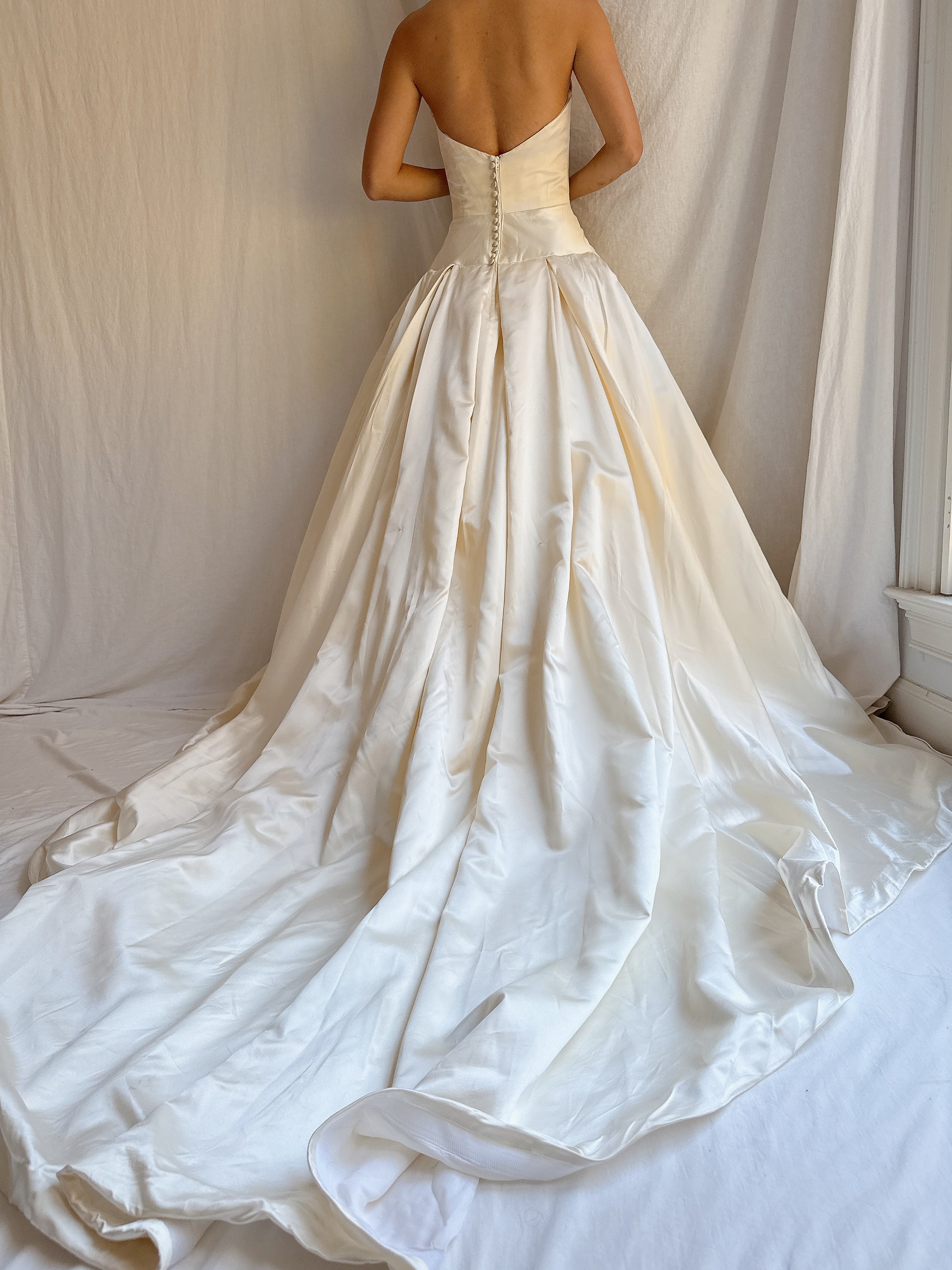 Vintage Silk Dropped Waist Gown - S