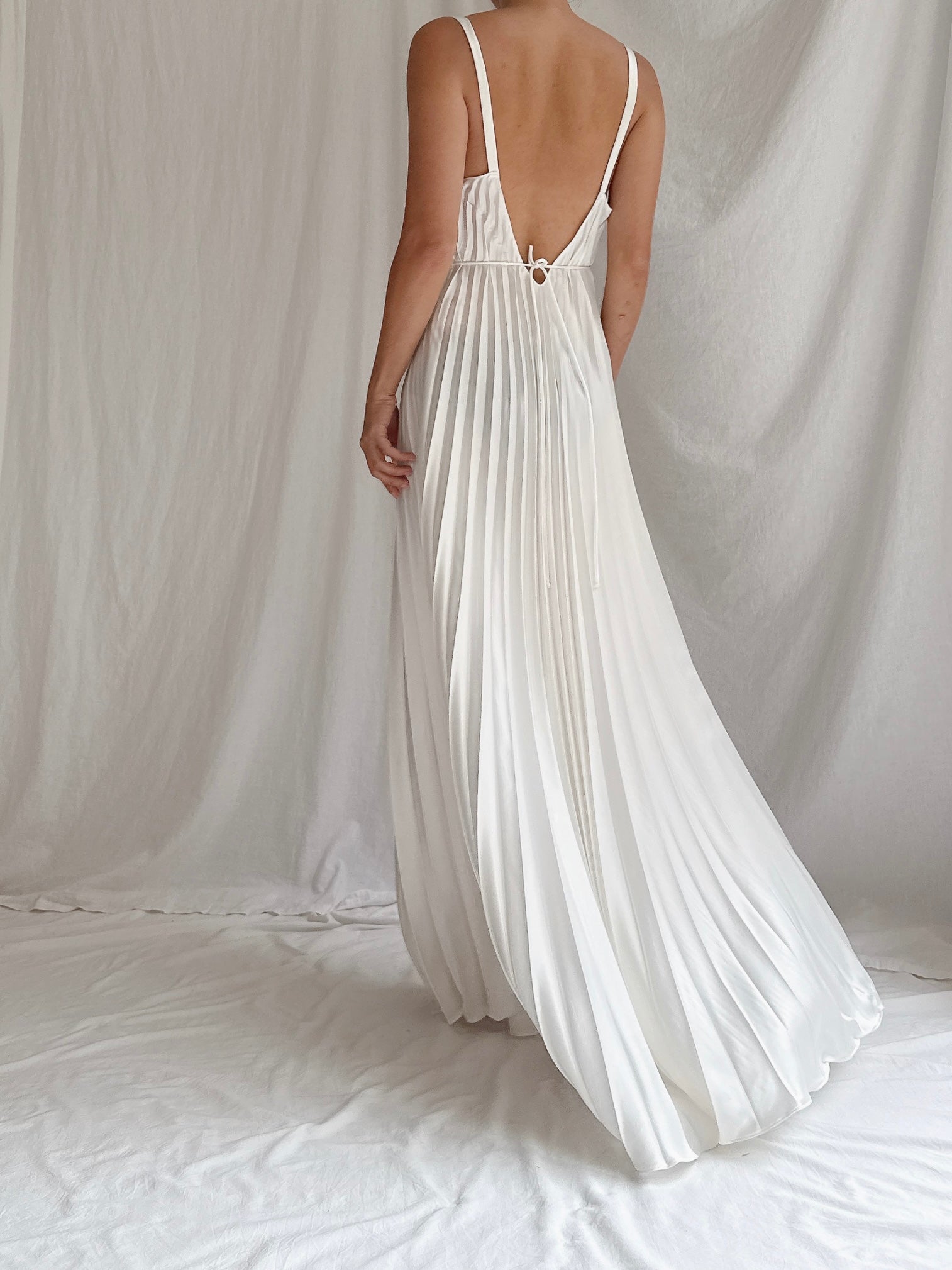 Vintage Pleated Slip Dress - S-M
