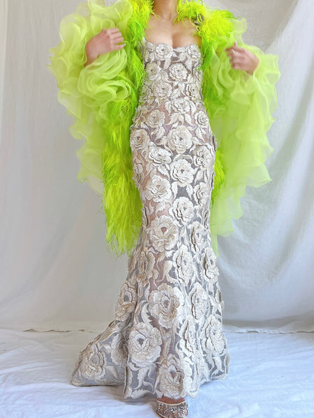 Vintage Feather Ruffle Shawl - OSFA | G O S S A M E R