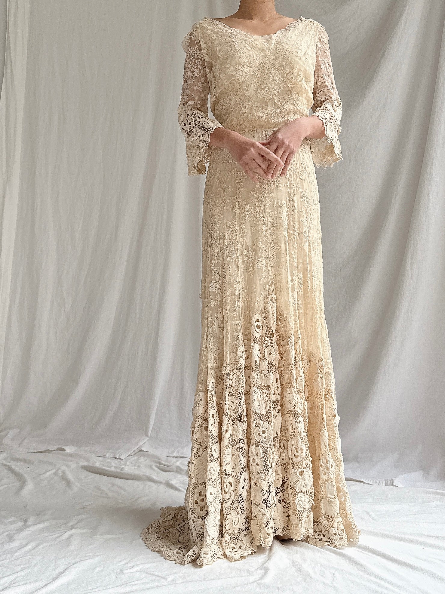 Antique French and Irish Lace Gown - XS